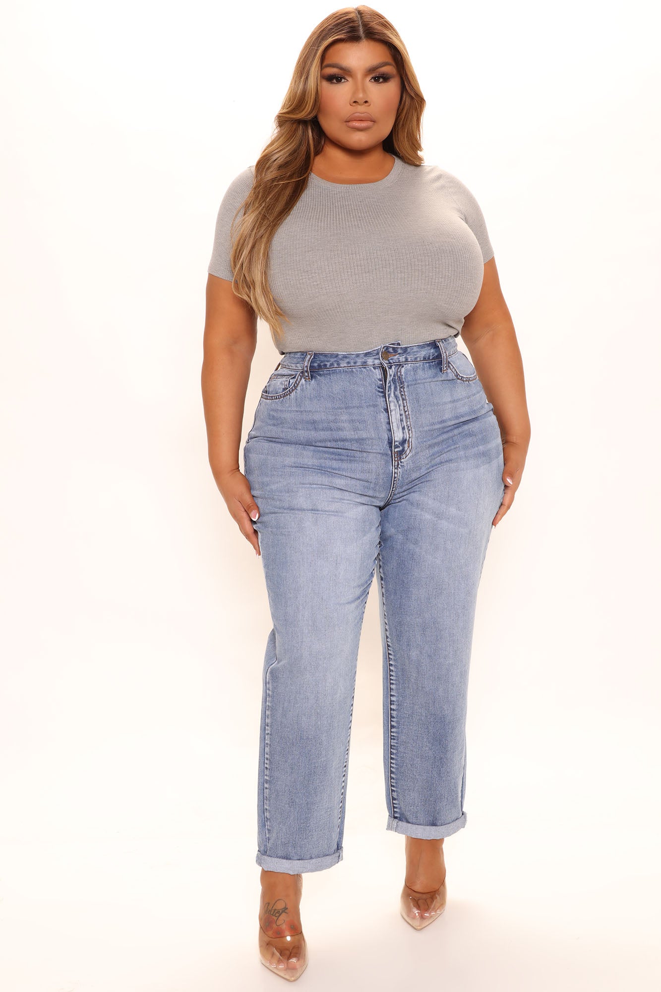 Aliza Ribbed Bodysuit - Heather Grey - Image 7