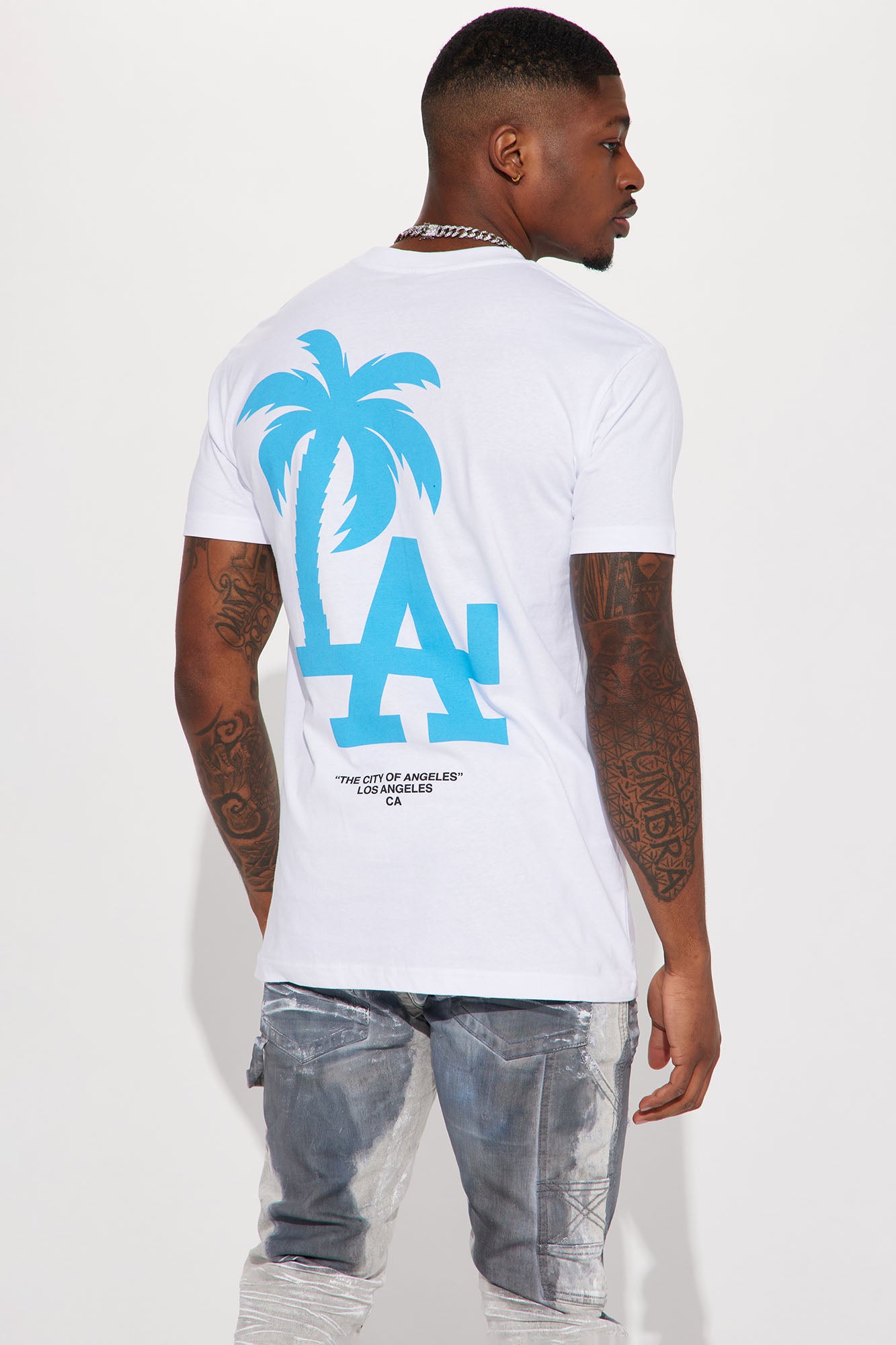LA Palm Tree Short Sleeve Tee - White - Image 6