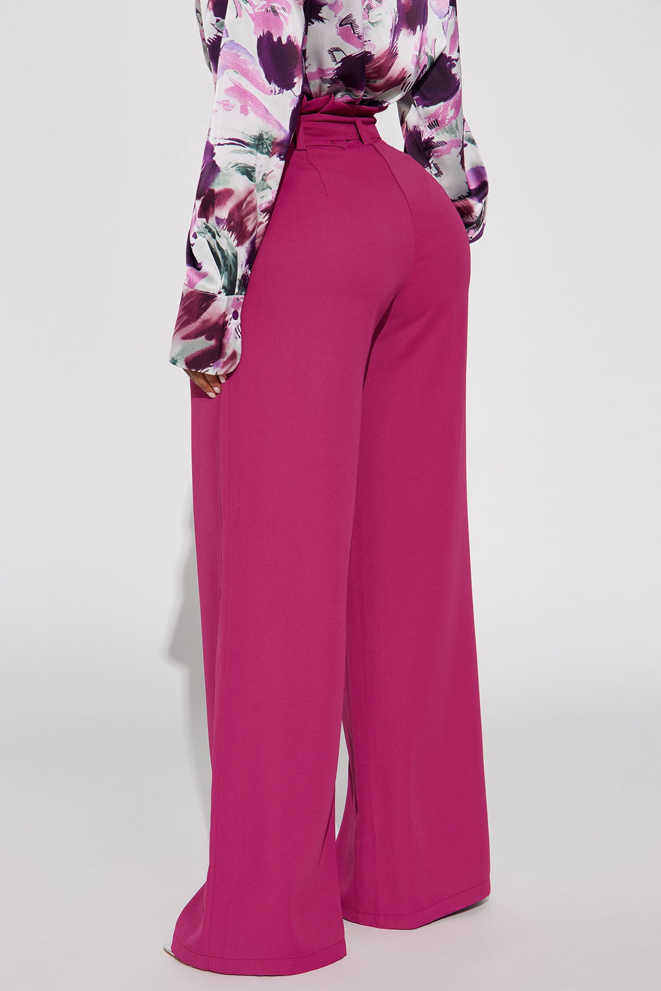 When You're Ready Belted Trouser - Magenta - Image 3
