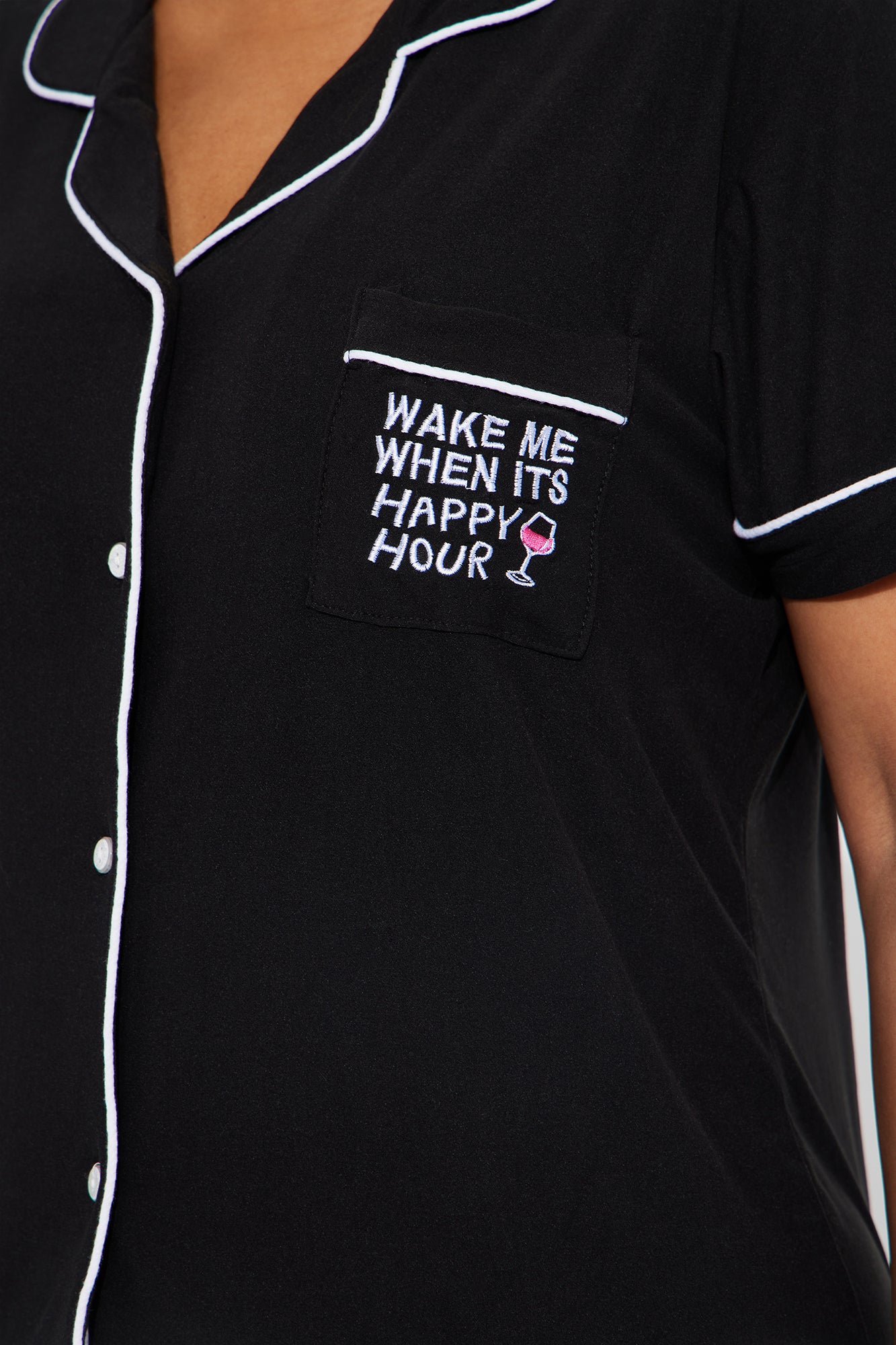 Wake Me When Its Happy Hour PJ Pant Set - Black - Image 3