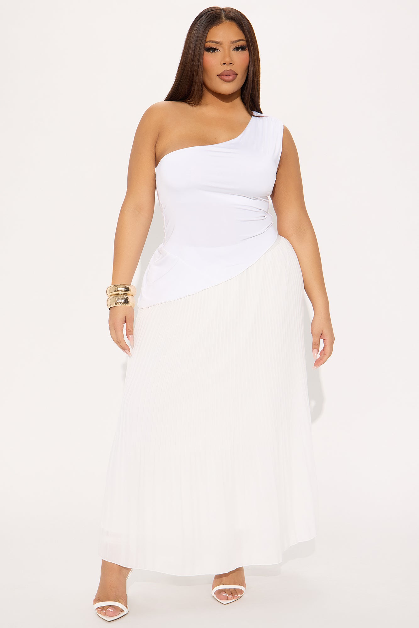 Alayna One Shoulder Top - White - Image 5