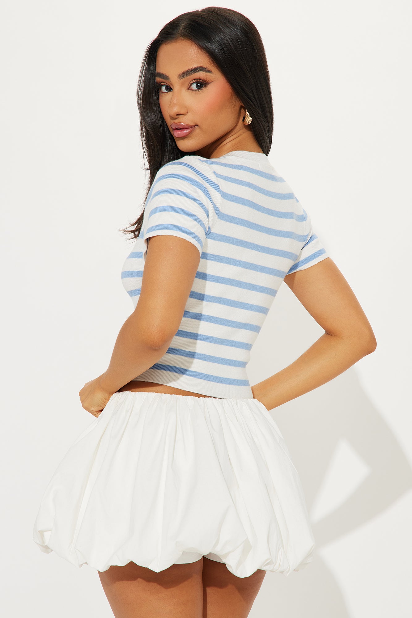 Everyday Classic Striped Sweater Top - Blue/combo - Image 3