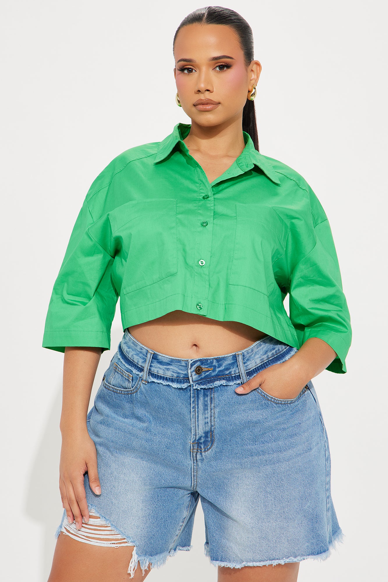 Busy Weekends Poplin Shirt - Kelly Green - Image 4