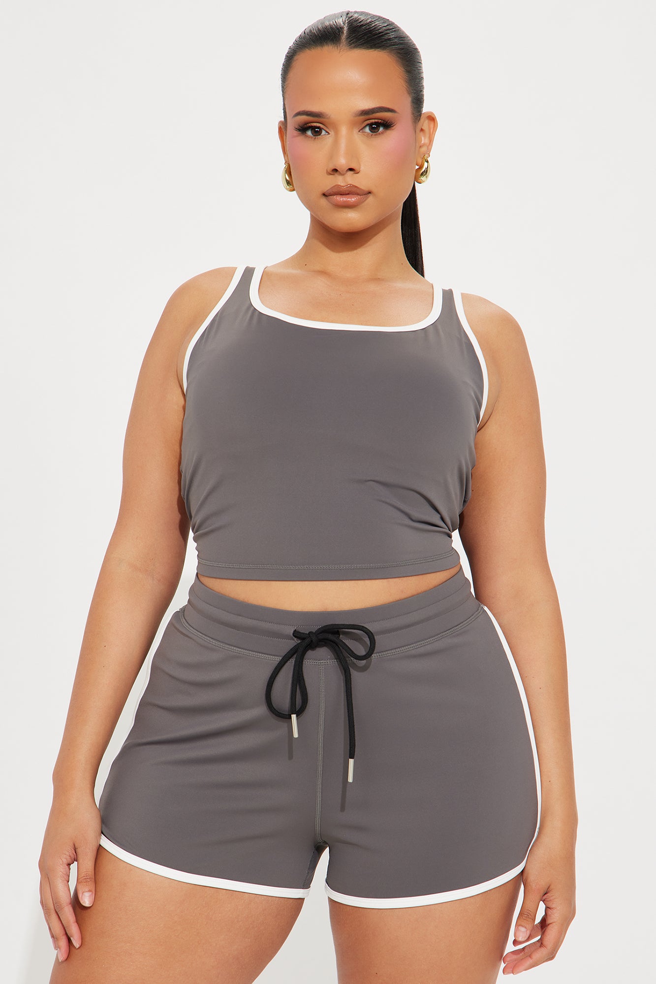 Hilary Active Short Set - Charcoal - Image 4