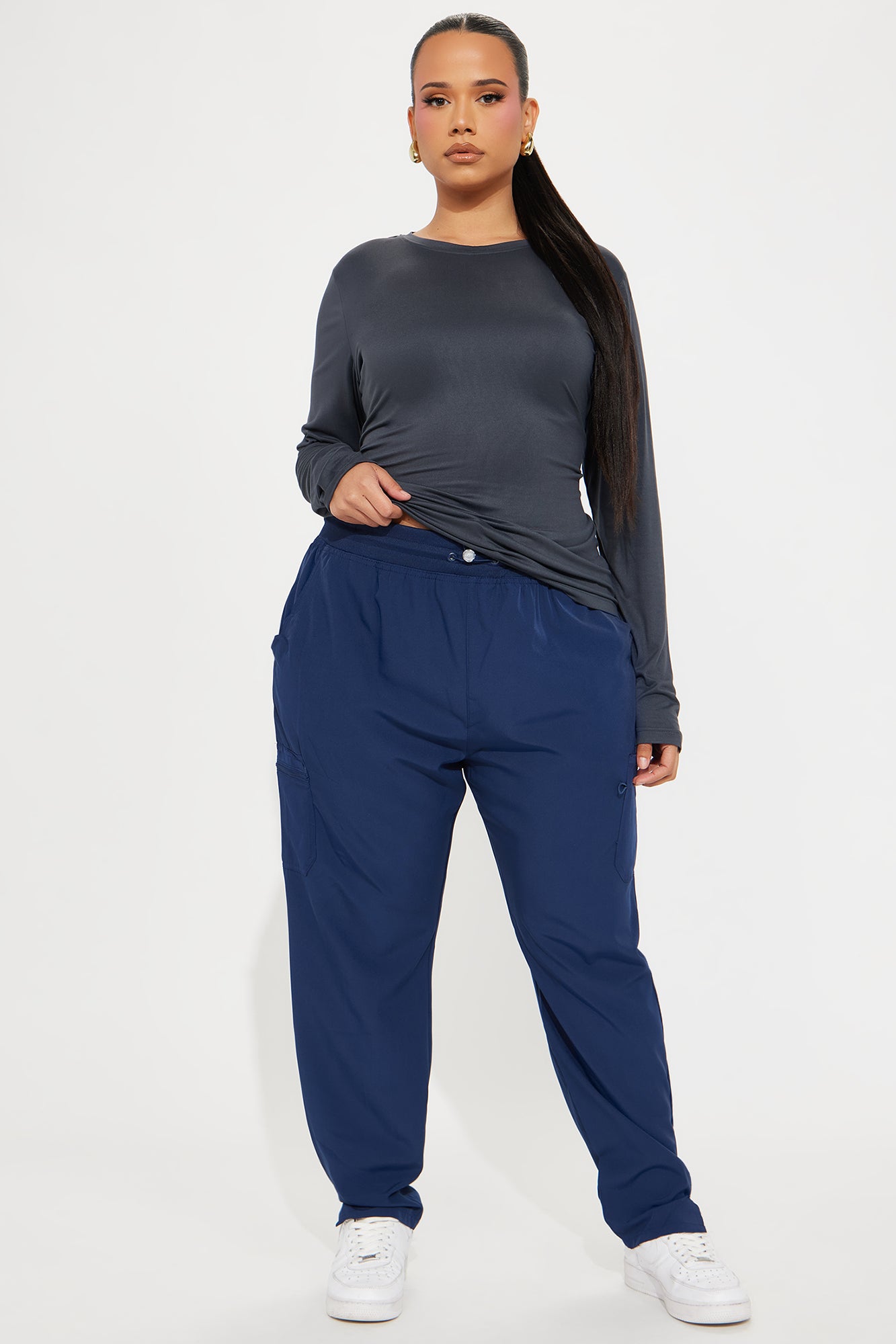 On The Clock Stretch Tapered Uniform Scrub Pants - Navy - Image 6