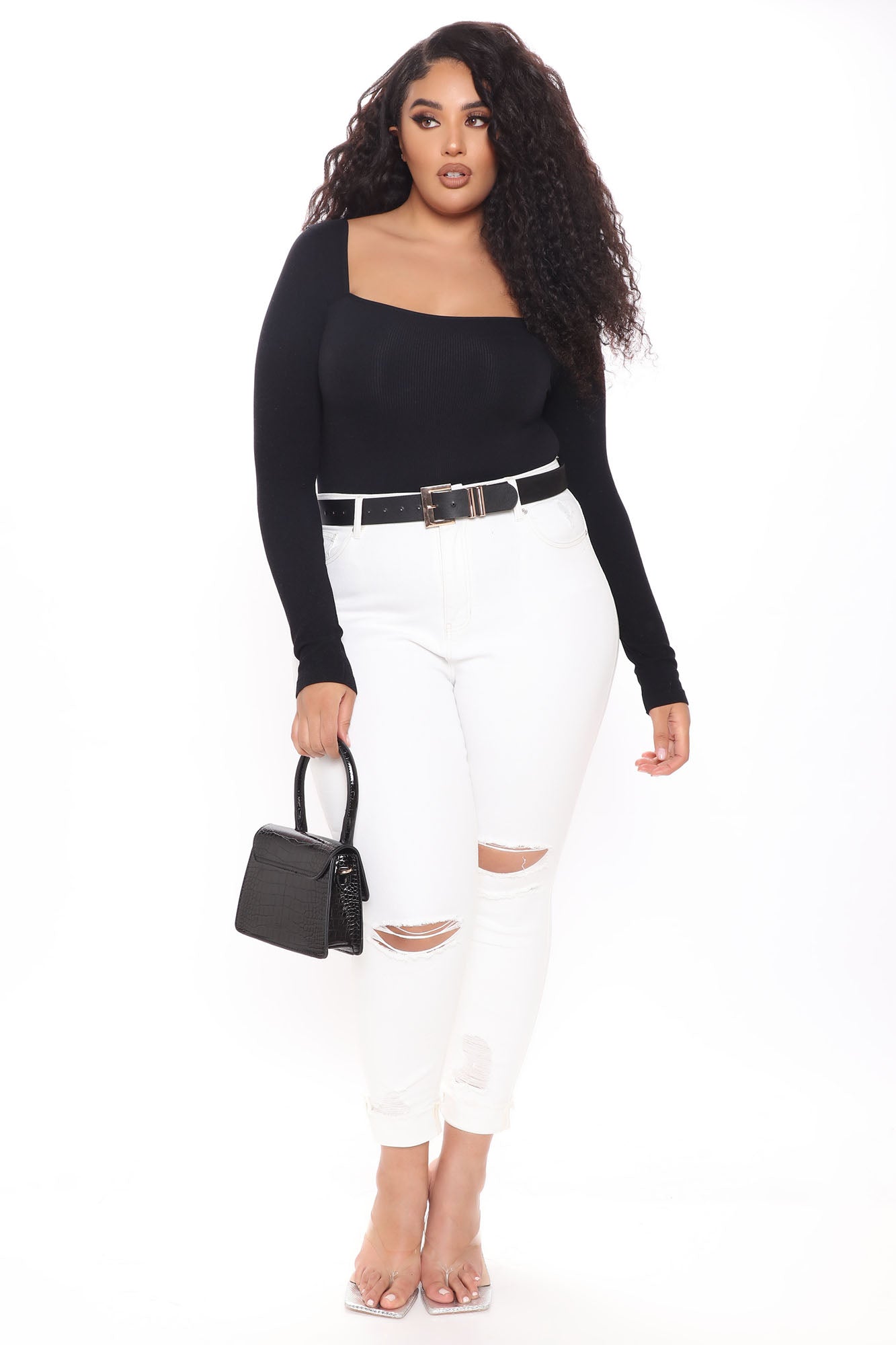 Don't Be A Square Bodysuit - Black - Image 6