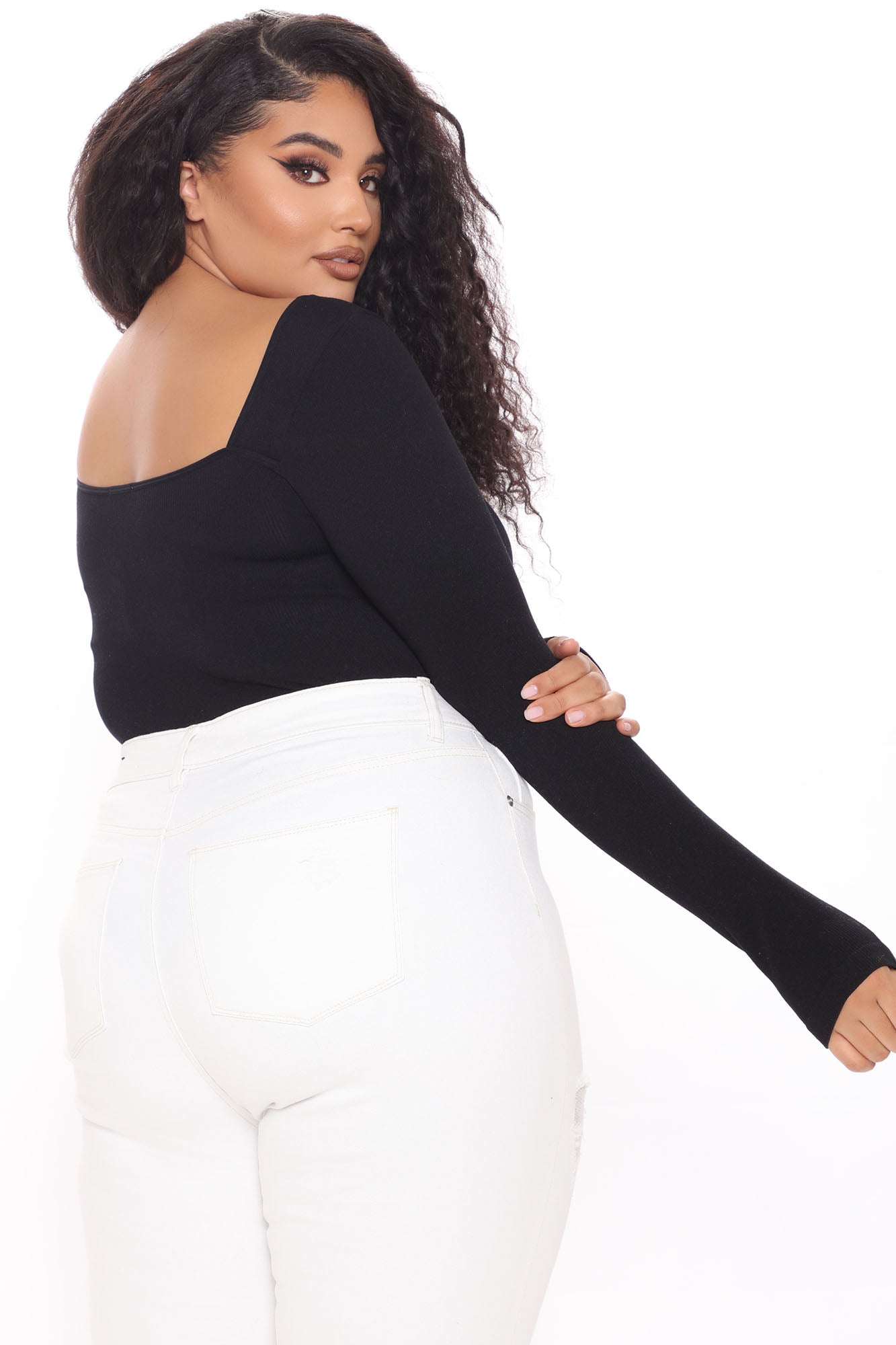 Don't Be A Square Bodysuit - Black - Image 8