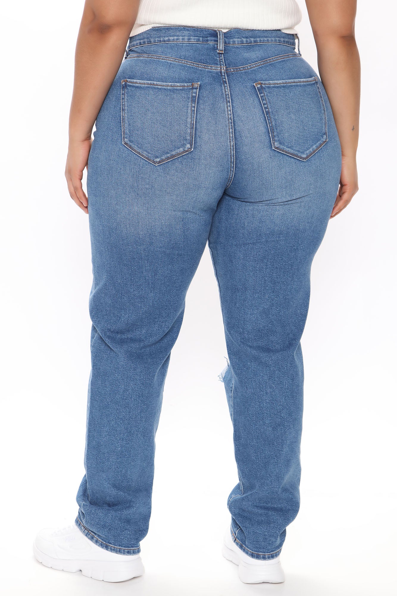 Tall Hometown Cutie Destroyed Mom Jeans - Medium Blue Wash - Image 9