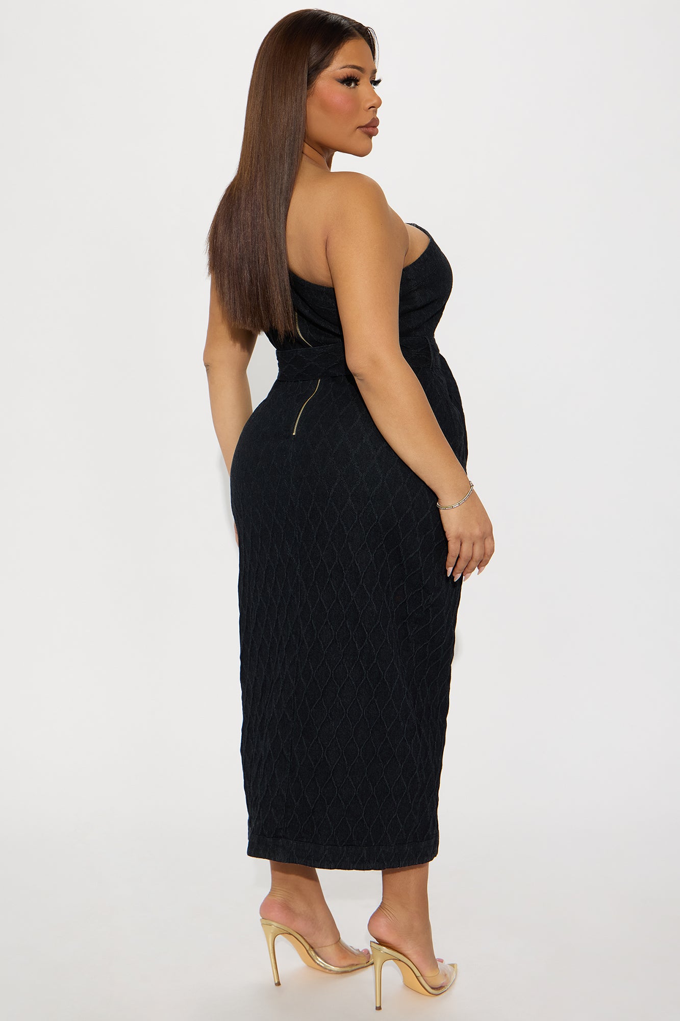 Pretty Woman Denim Maxi Dress - Dark Wash - Image 6