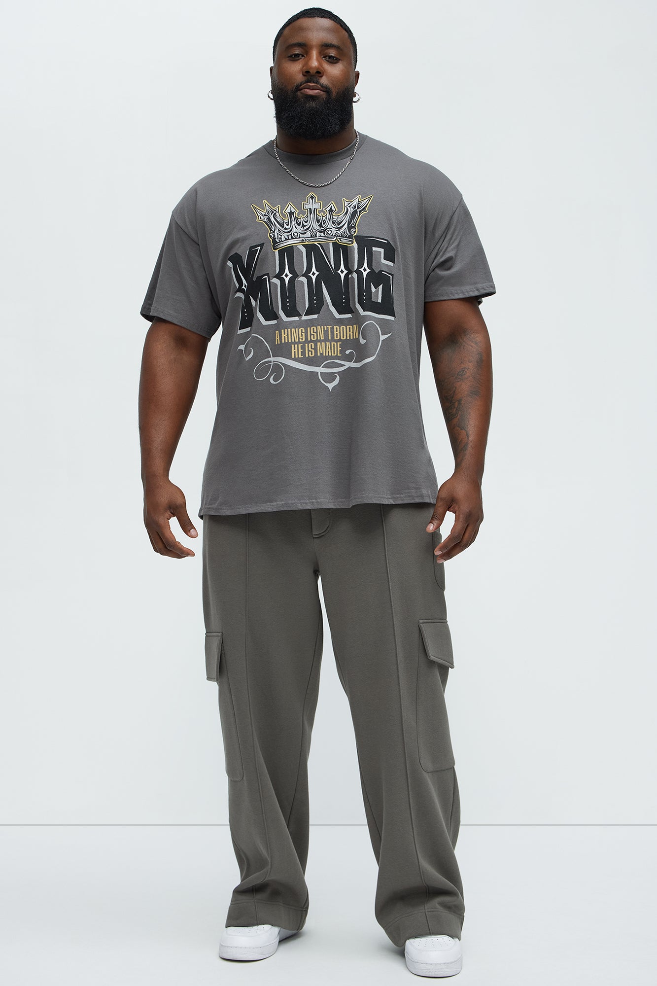 Crown On The King Short Sleeve Tee - Grey - Image 5