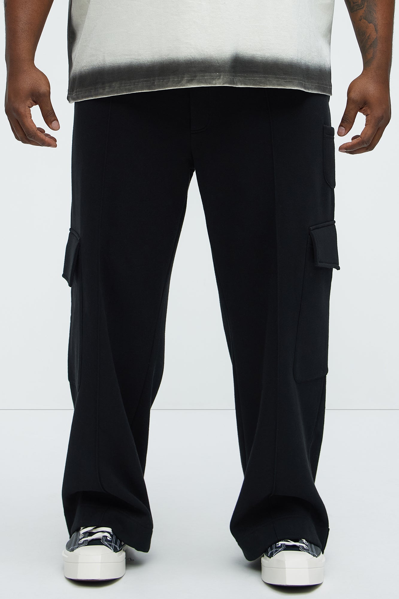 Tyson Baggy Cargo Sweatpants - Black - Image 7