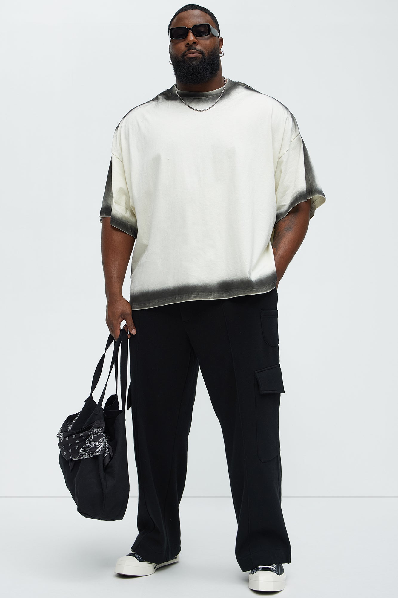 Tyson Baggy Cargo Sweatpants - Black - Image 6
