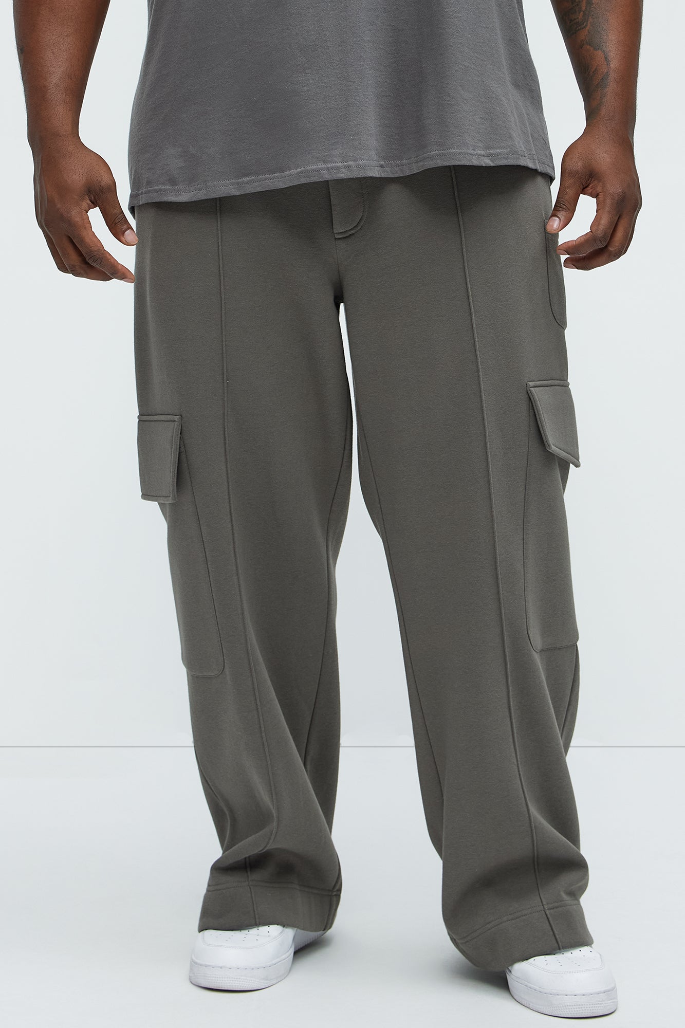 Tyson Baggy Cargo Sweatpants - Grey - Image 7