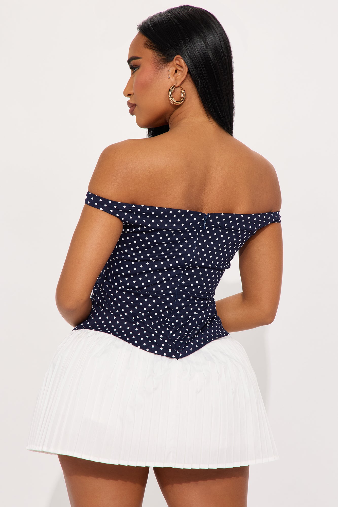 Work In Progress Polka Dot Mini Dress - Navy - Image 3