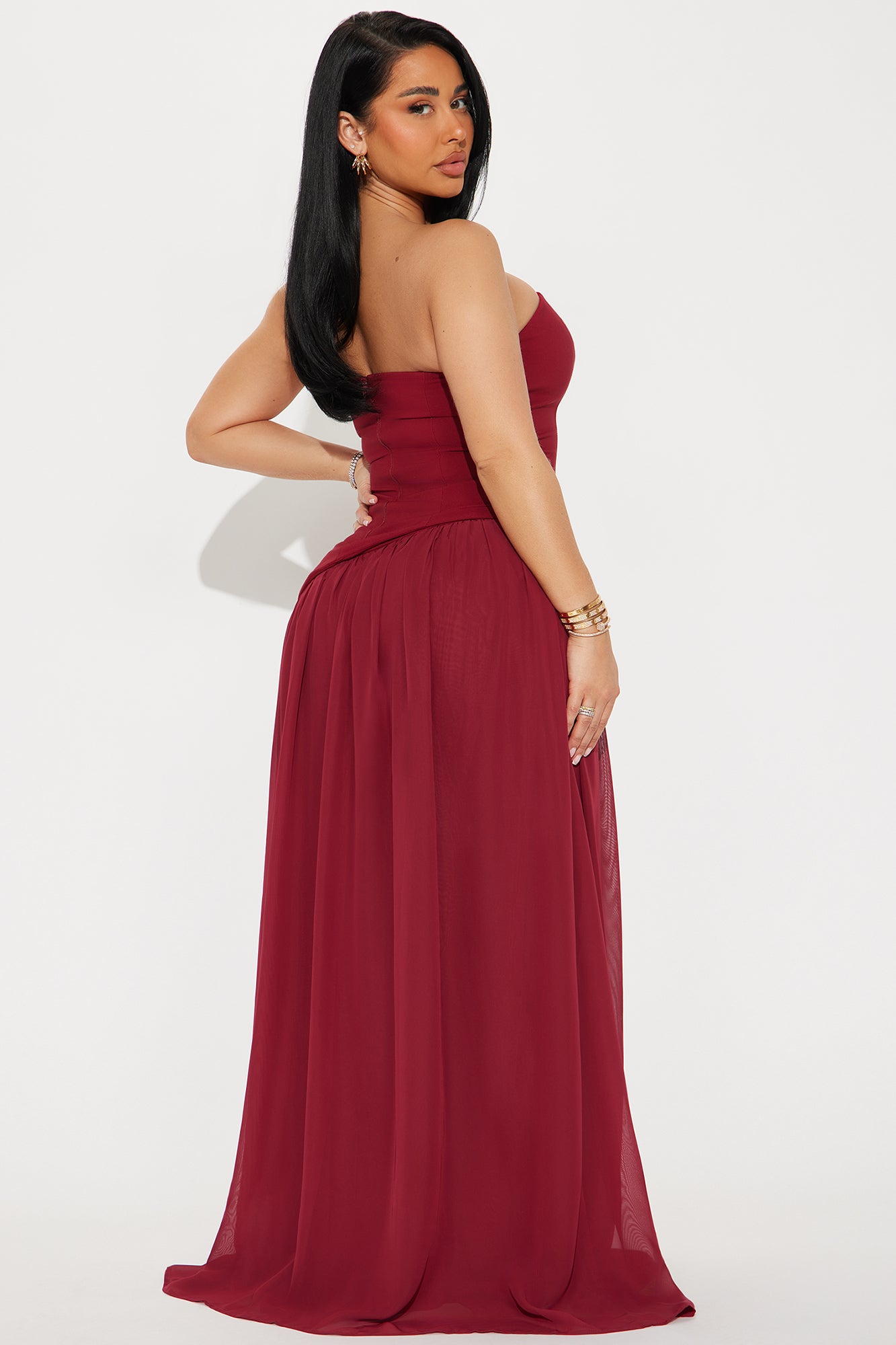 All You Wanted Gown - Burgundy - Image 3