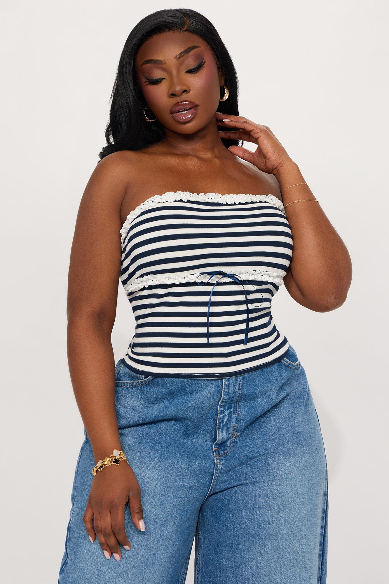 Boat Day Tube Top - Navy/combo - Image 4