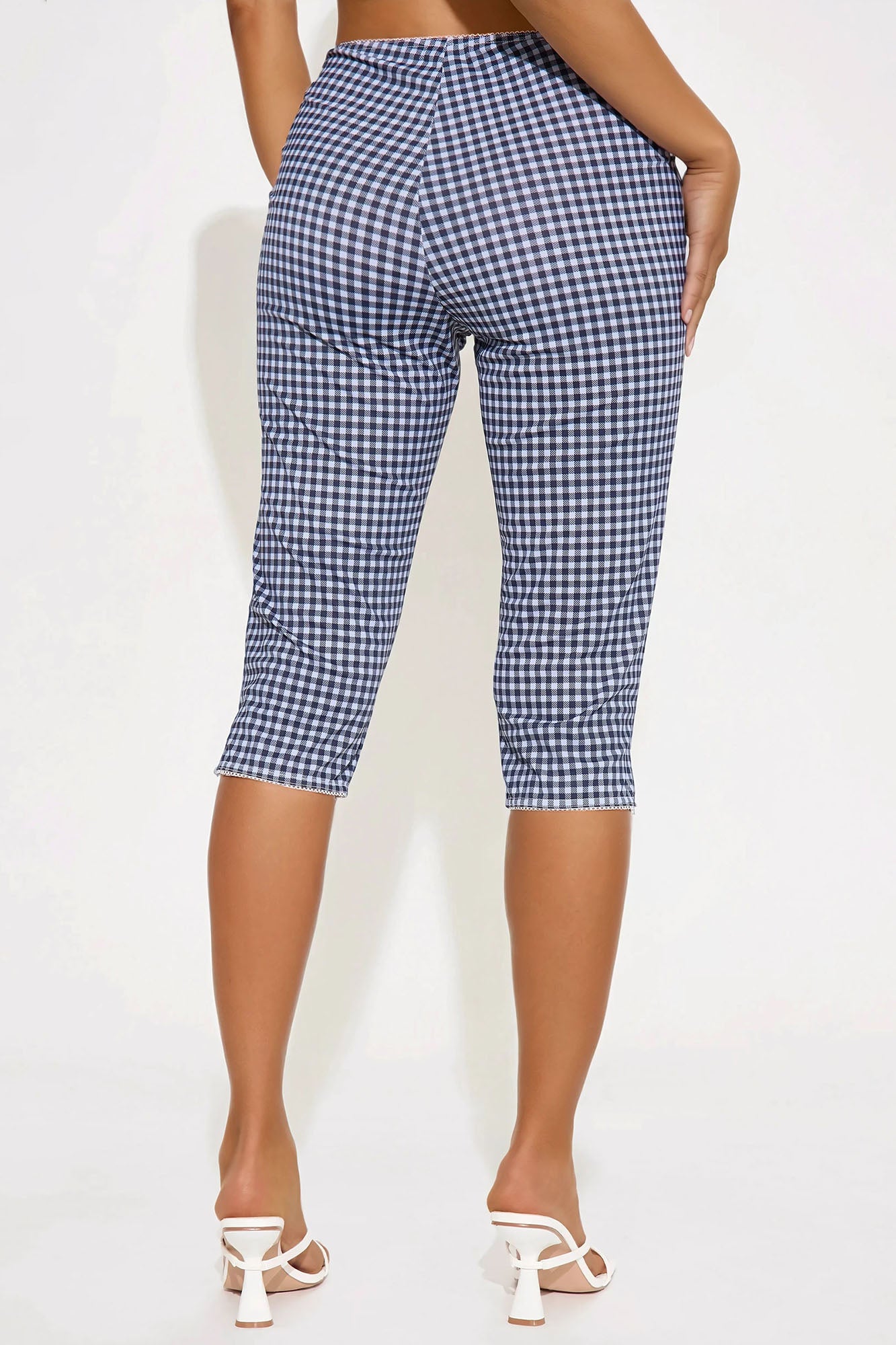 Cara Gingham Capri Legging - Black/combo - Image 3