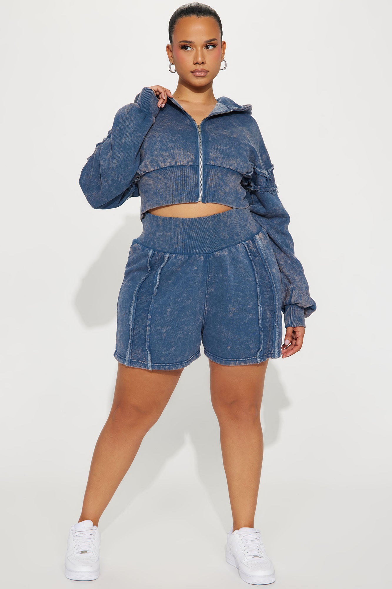 Kamaya Washed Fleece Short - Slate Blue - Image 5