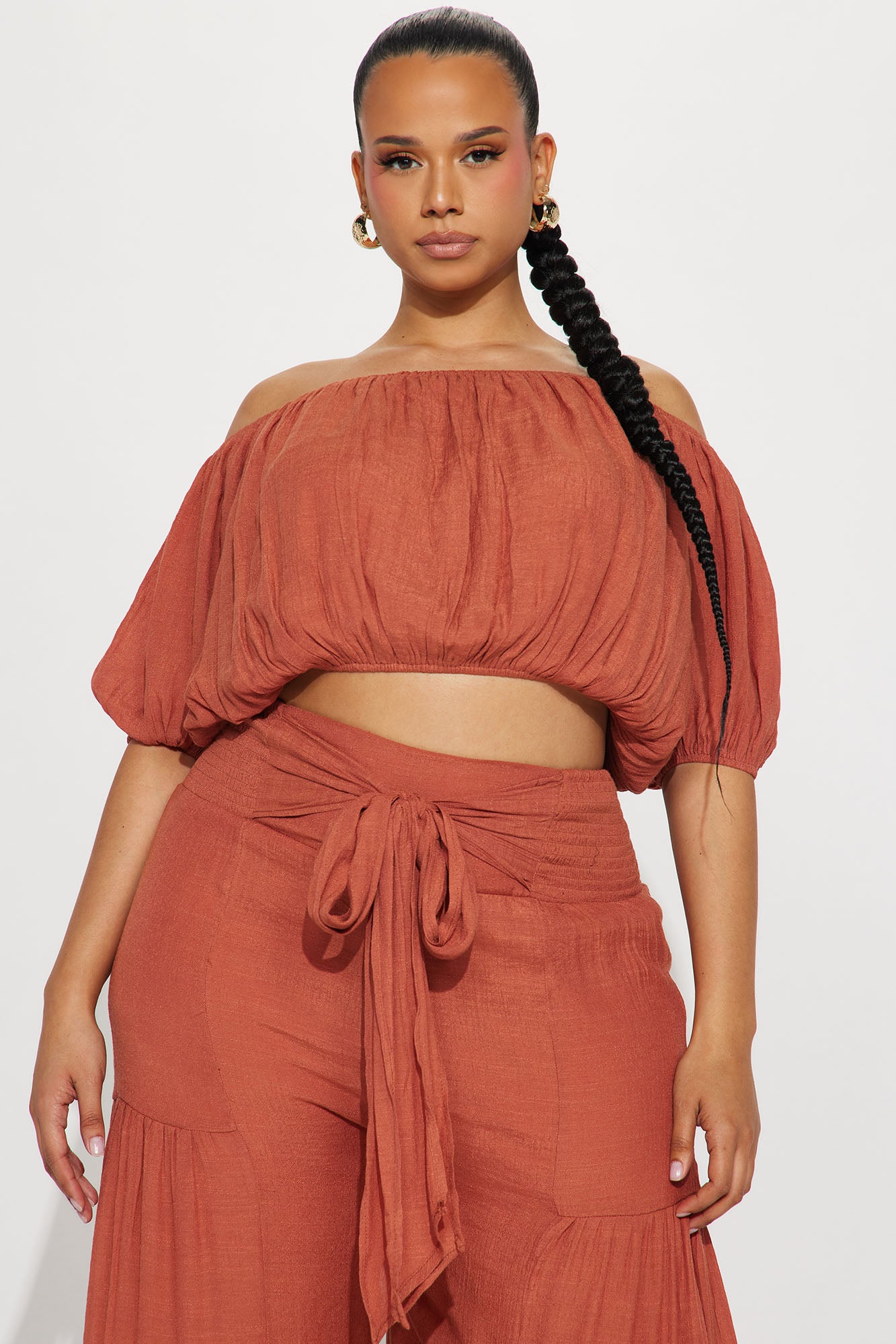 Take Me On A Vacay Pant Set - Rust - Image 5