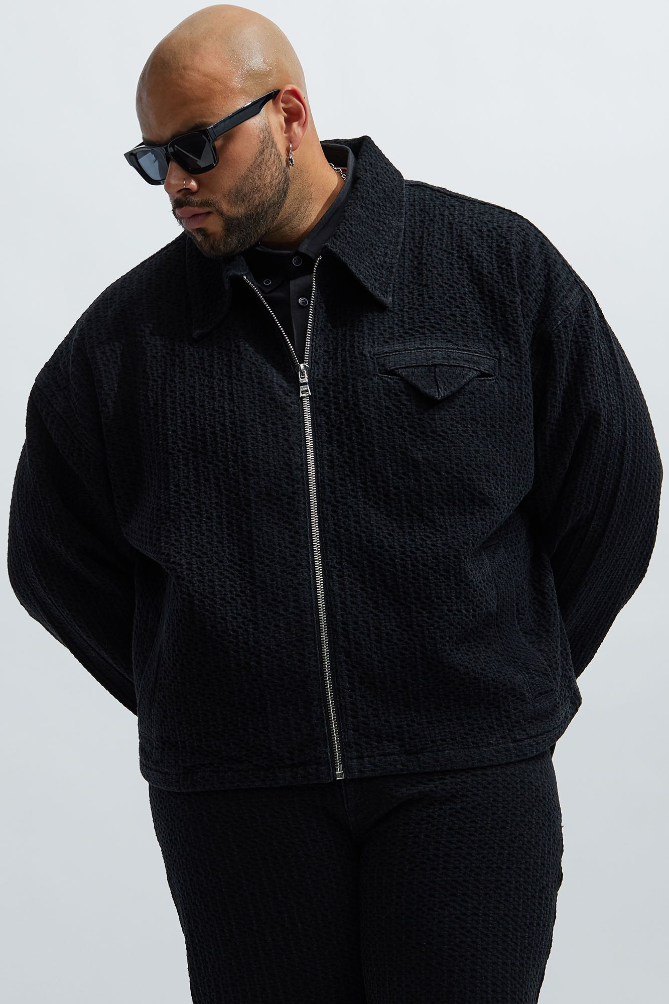 Warsaw Cropped Denim Work Trucker - Black - Image 5