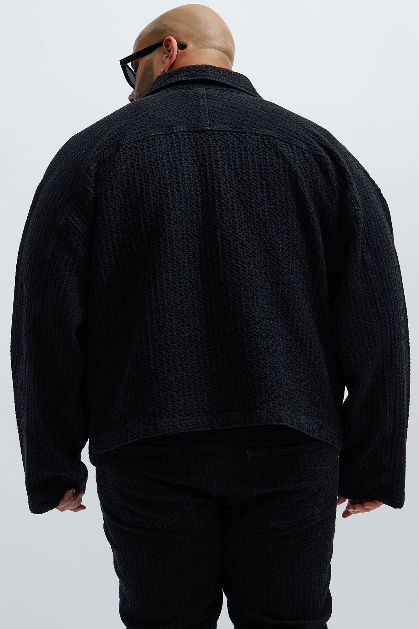 Warsaw Cropped Denim Work Trucker - Black - Image 8