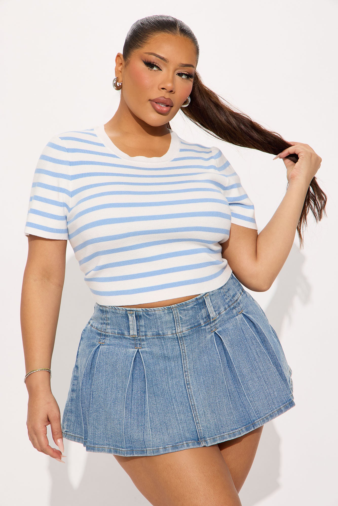 Everyday Classic Striped Sweater Top - Blue/combo - Image 4