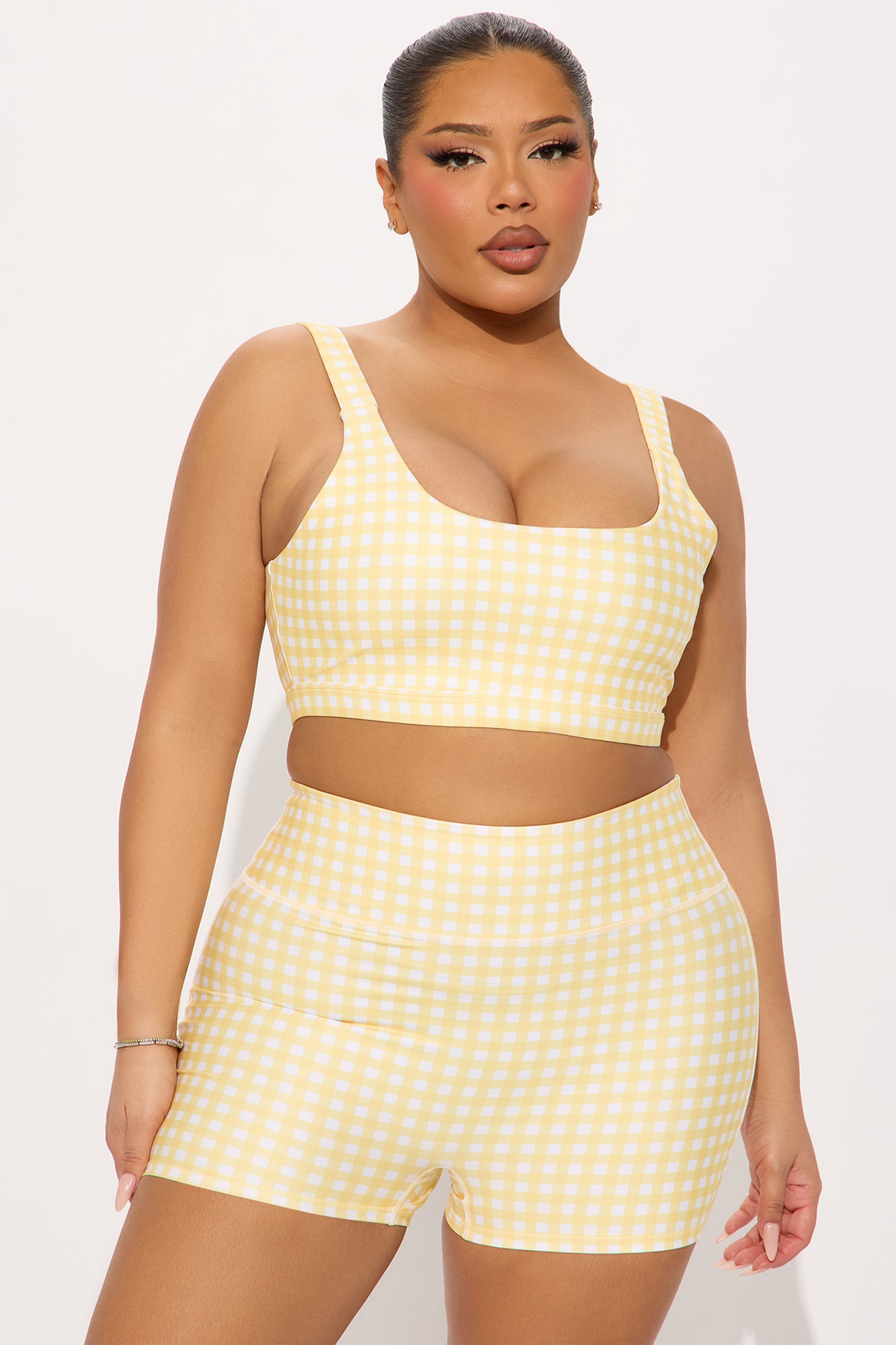 Swing Society Gingham Elevate Active Set - Butter Yellow - Image 6