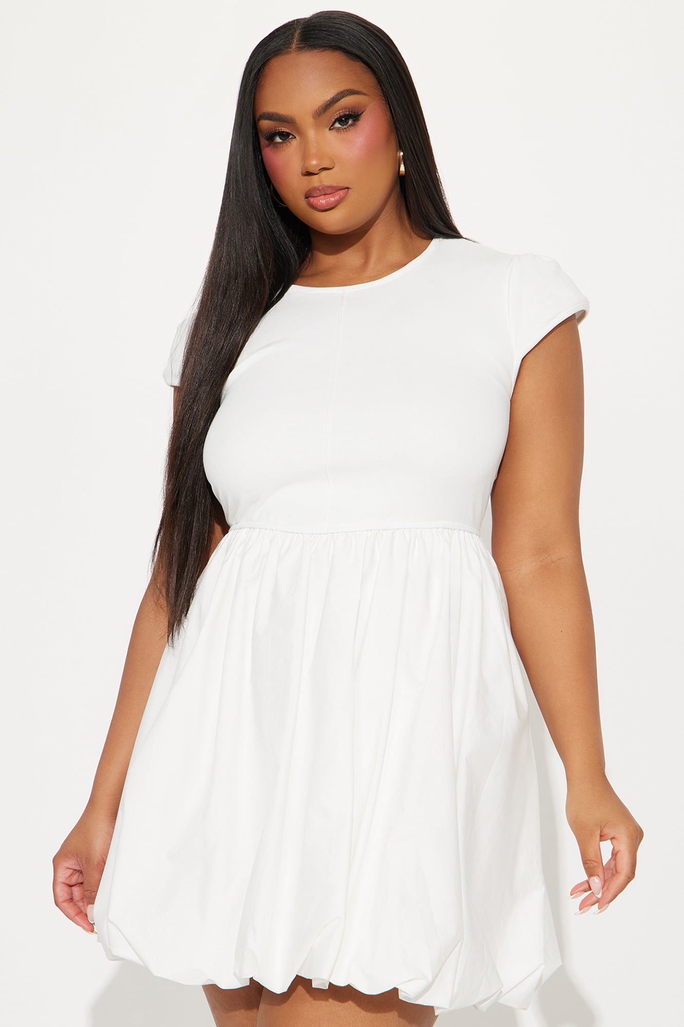 Angel Face Bubble Mini Dress - White - Image 4