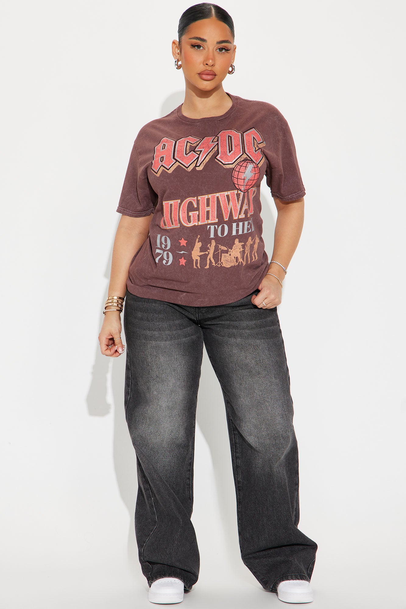 ACDC Silver Washed Tee - Brown - Image 3