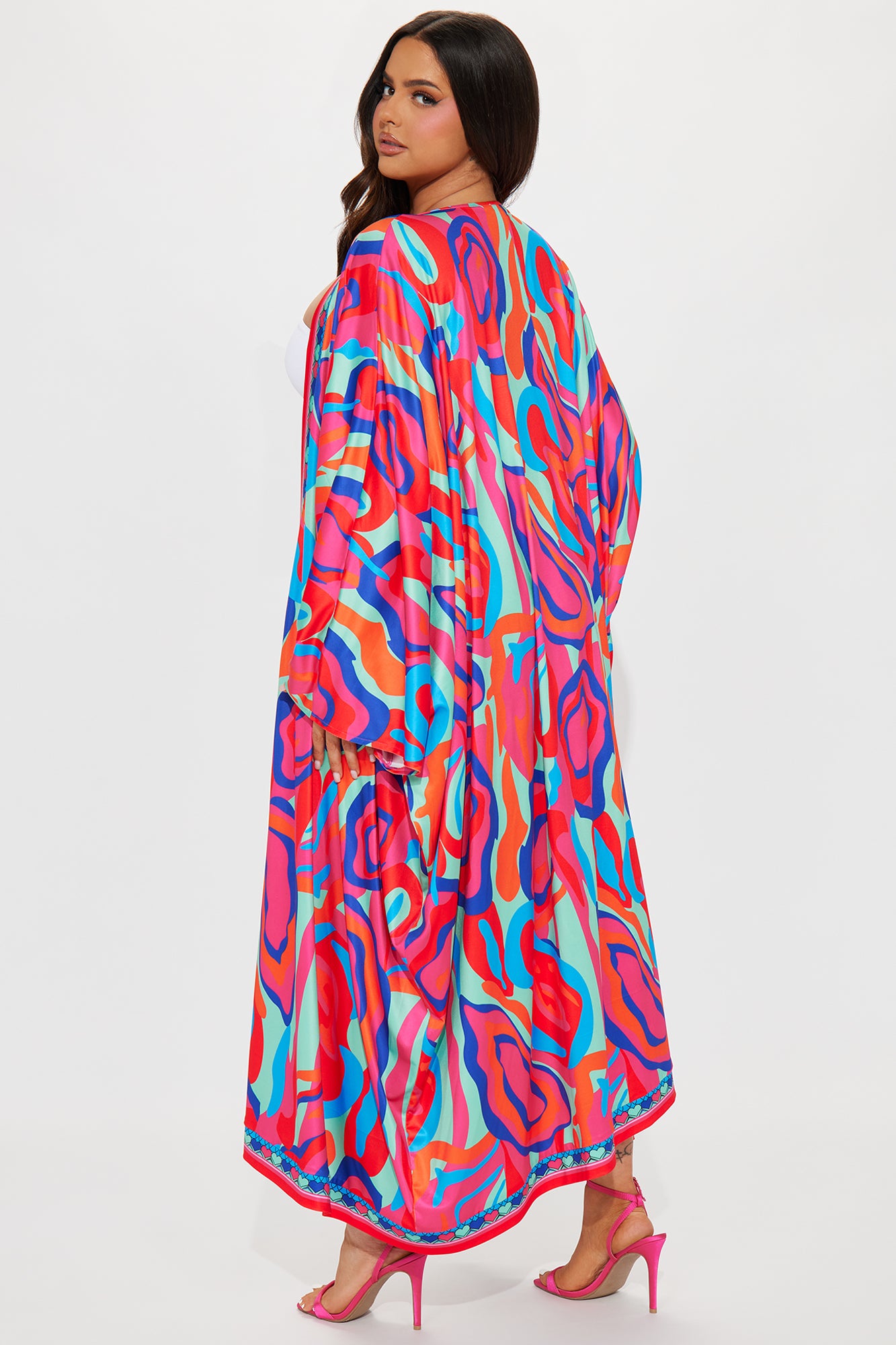 Forever With You Kimono Short Set - Fuchsia/combo - Image 6