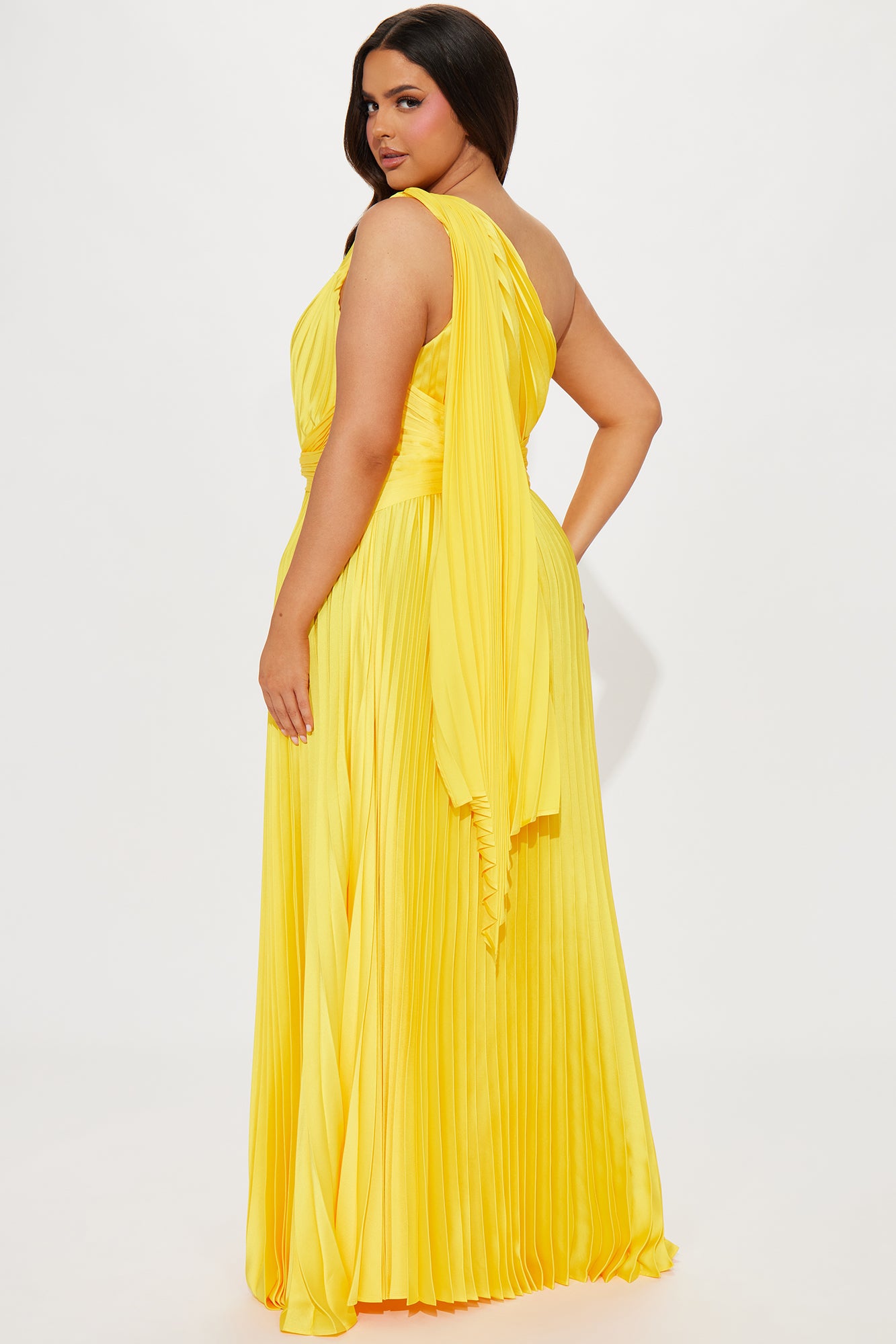 Athena Pleated Maxi Dress - Yellow - Image 6