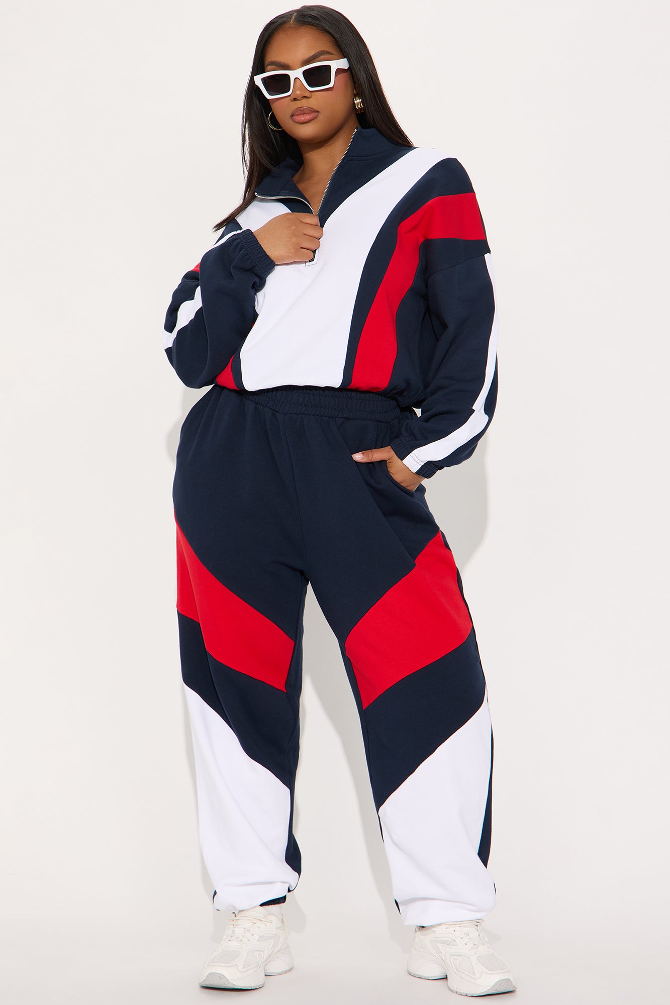 Brynn Fleece Sweatsuit Set - Navy/combo - Image 5