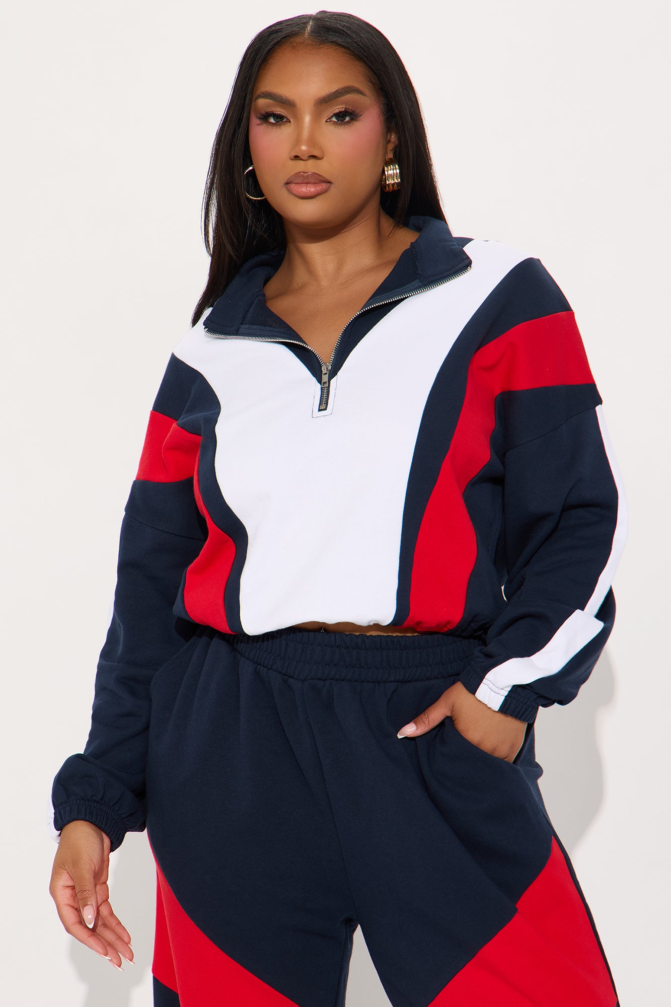 Brynn Fleece Sweatsuit Set - Navy/combo - Image 6