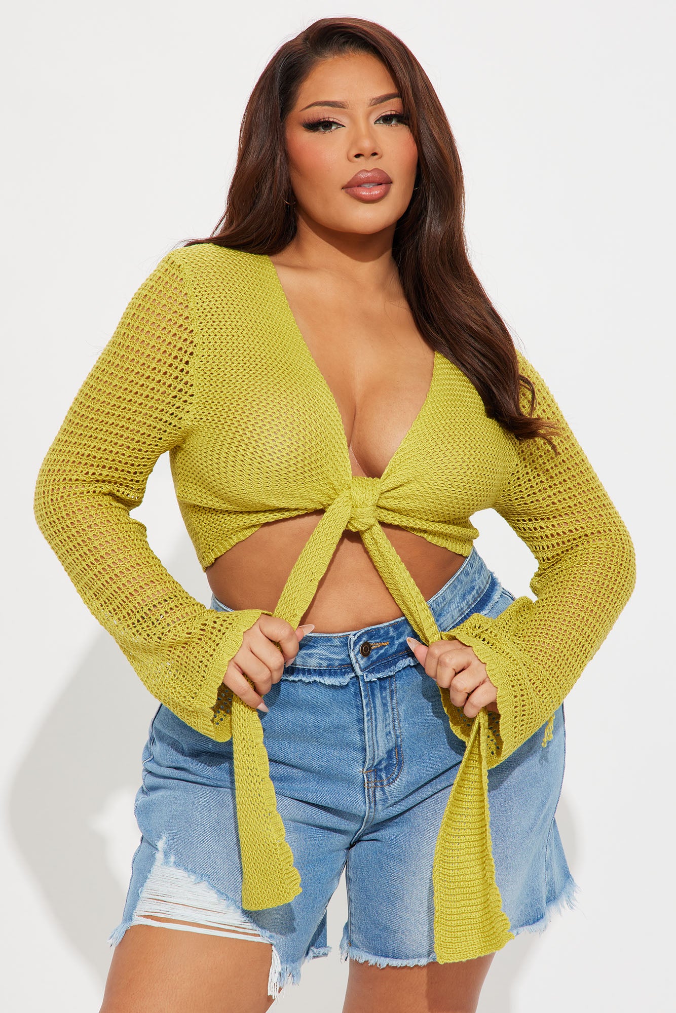 Sunny Paradise Crochet Top - Lime - Image 4
