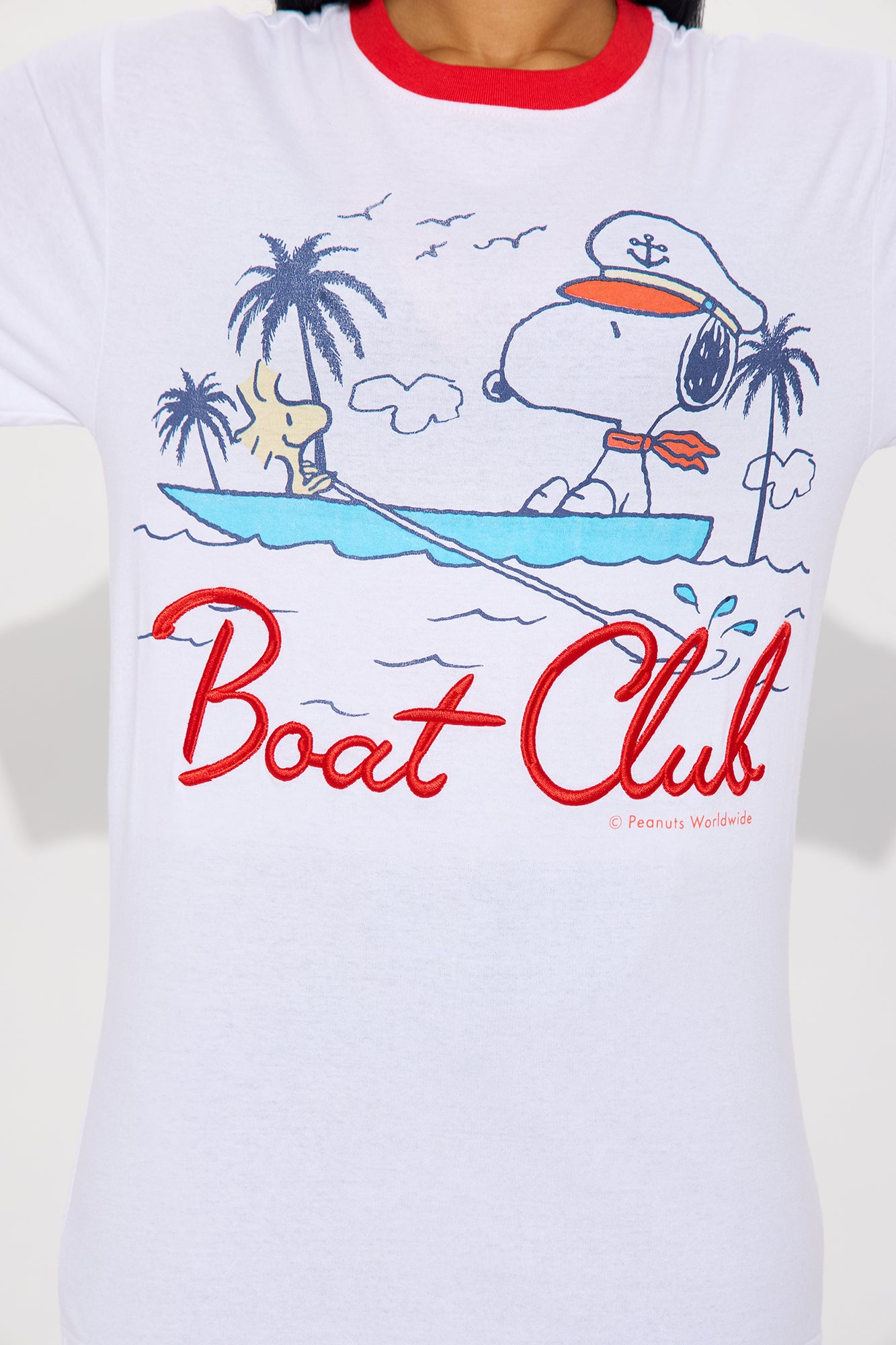 Snoopy Boat Club Ringer Tee - White - Image 3