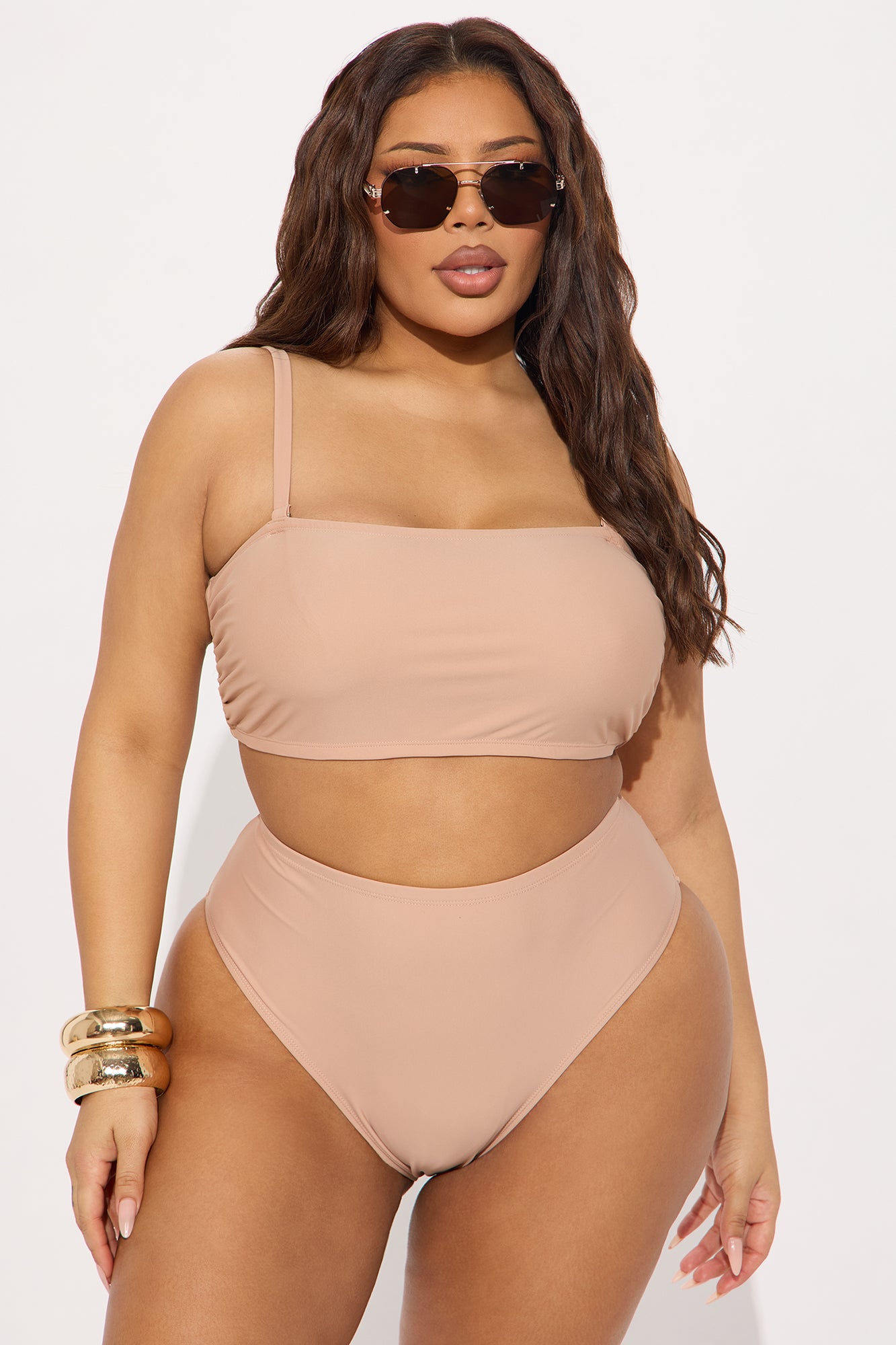 Maui Mix And Match Bandeau Bikini Top - Mocha - Image 5