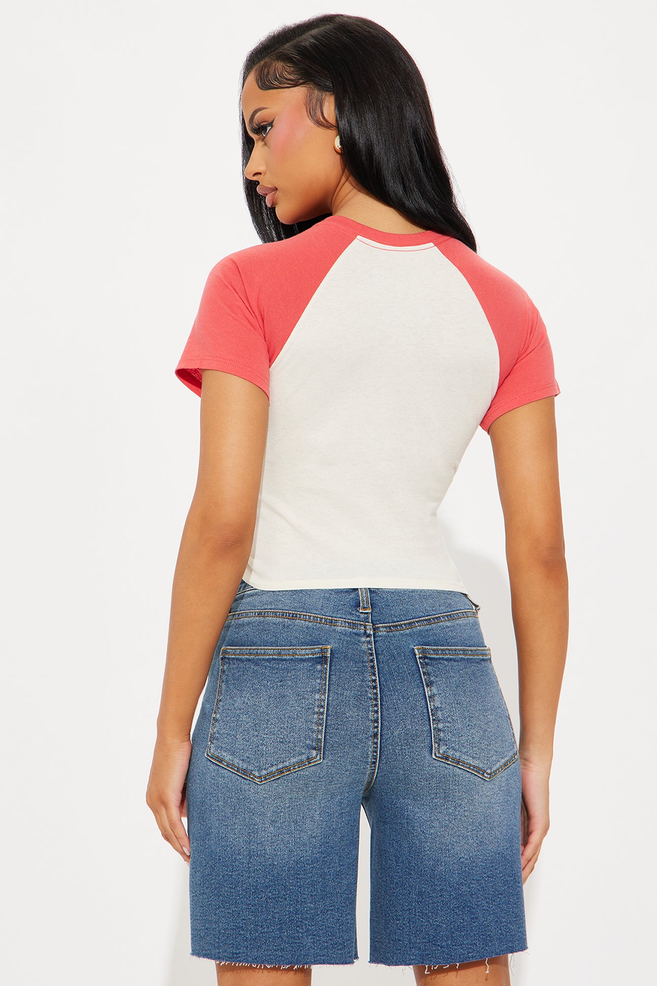 Snoopy Strawberry Raglan Baby Tee - Red/combo - Image 3
