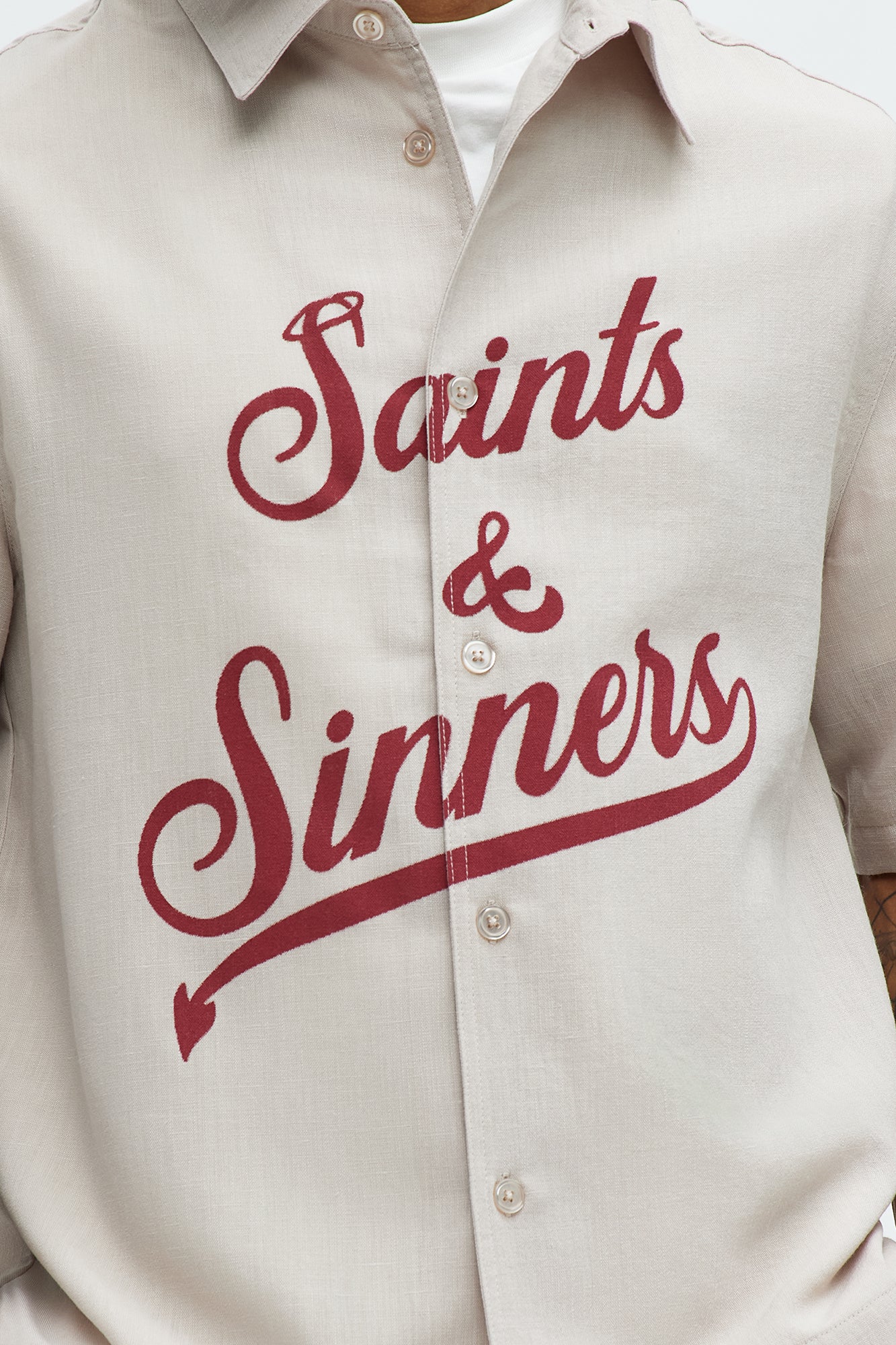Saints And Sinners Full Button Shirt - Tan - Image 3
