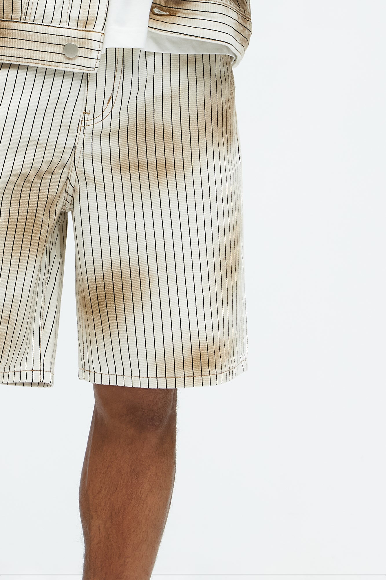 Byron Striped Relaxed Shorts - Cream/combo - Image 4