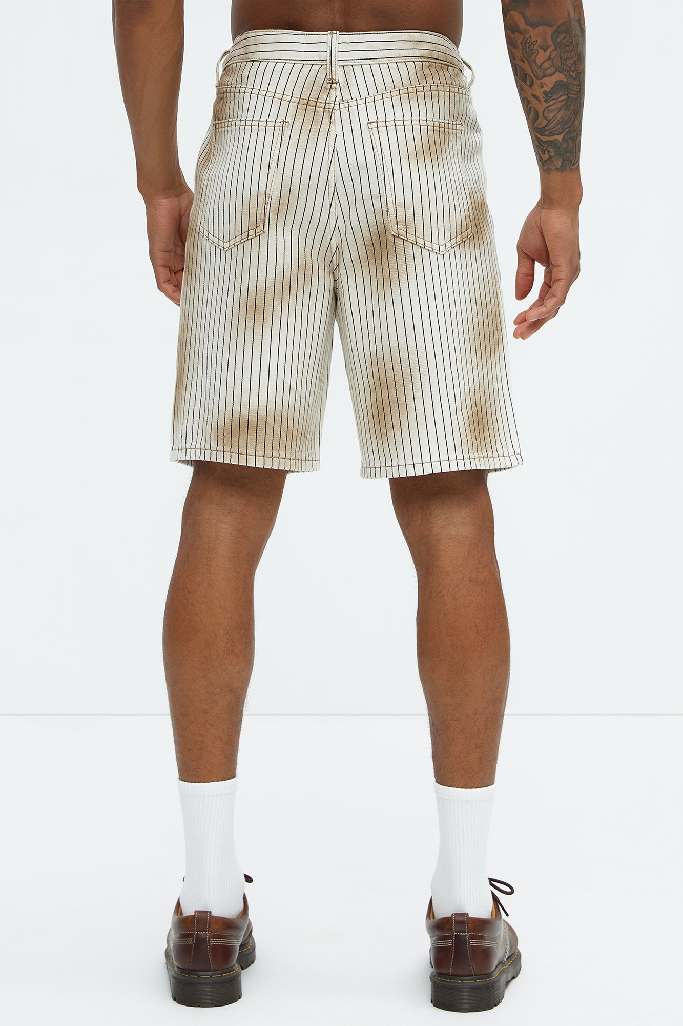Byron Striped Relaxed Shorts - Cream/combo - Image 5