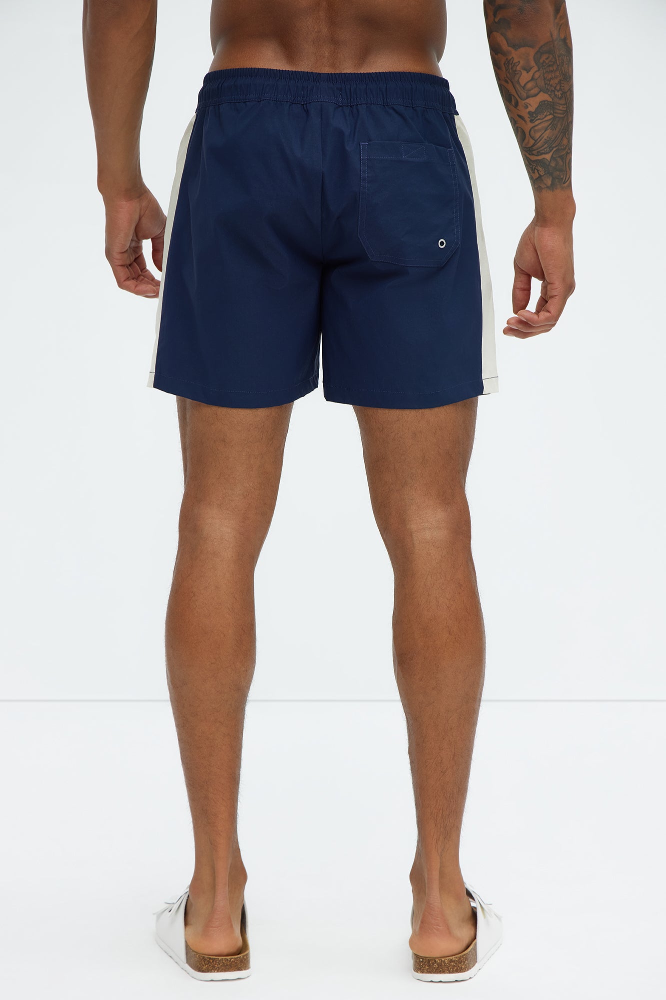 Contrast On The Side Swim Mid Trunk - Navy/combo - Image 4