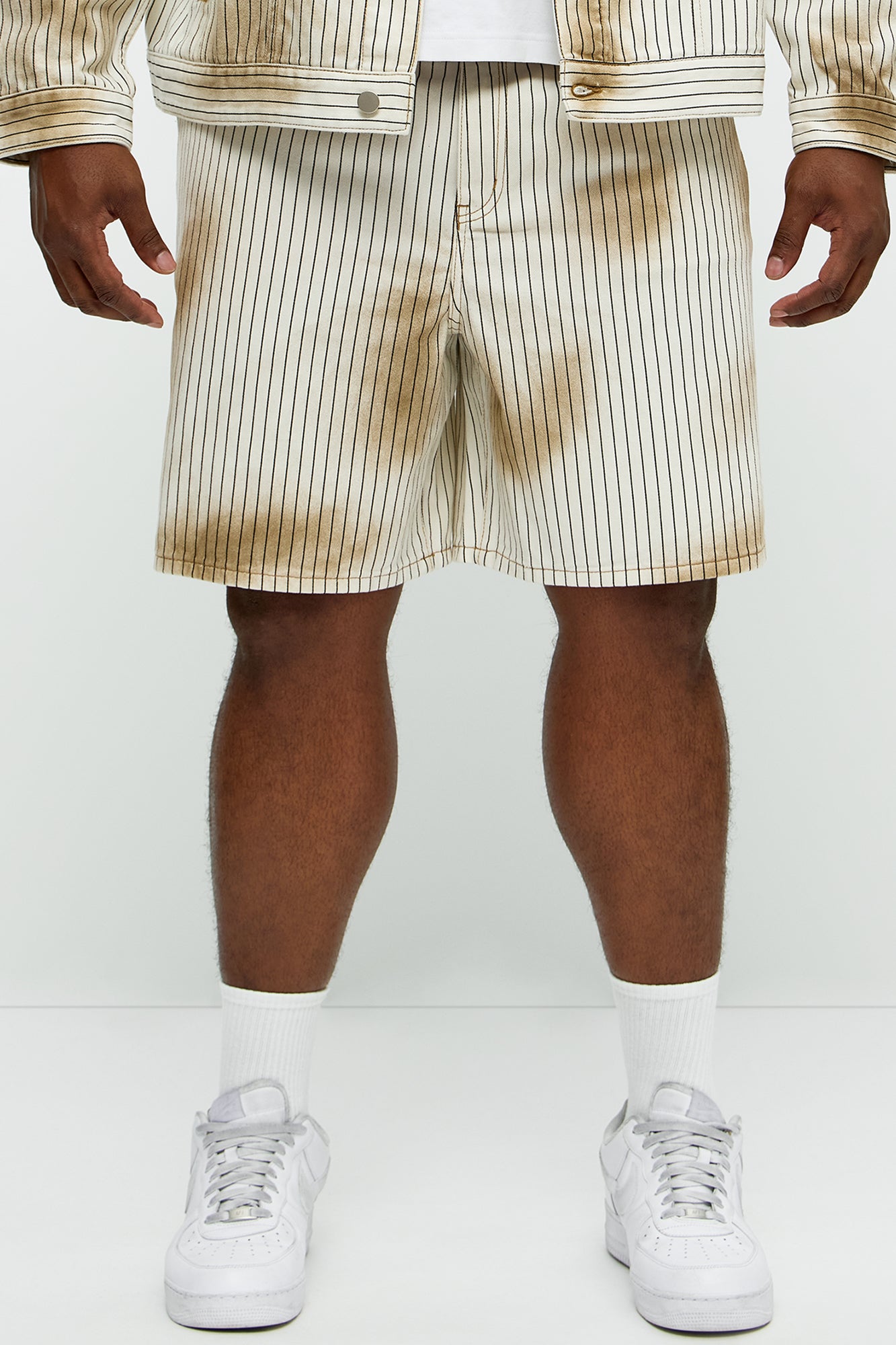 Byron Striped Relaxed Shorts - Cream/combo - Image 6