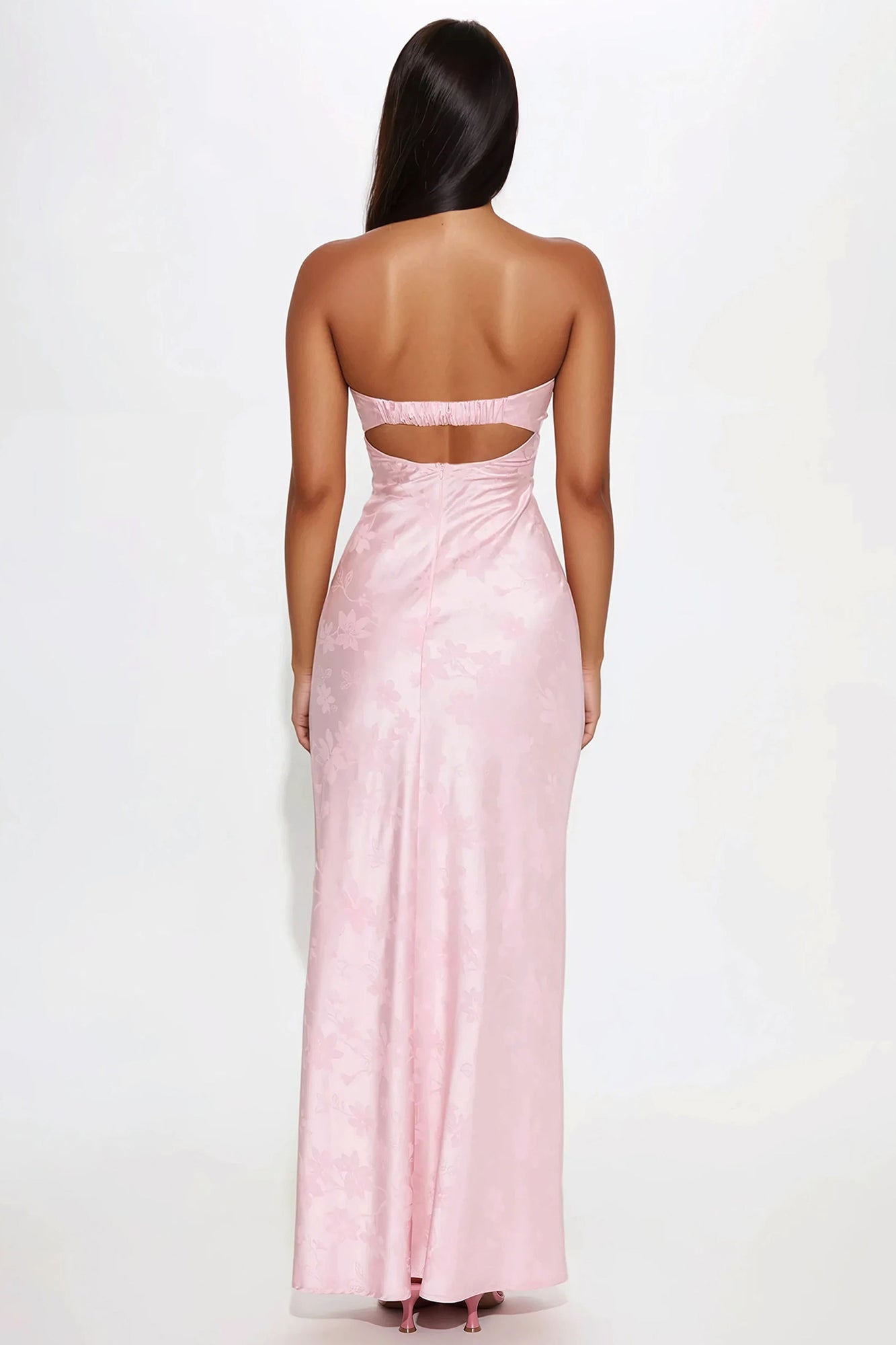 Dixie Satin Floral Maxi Dress - Pink - Image 3