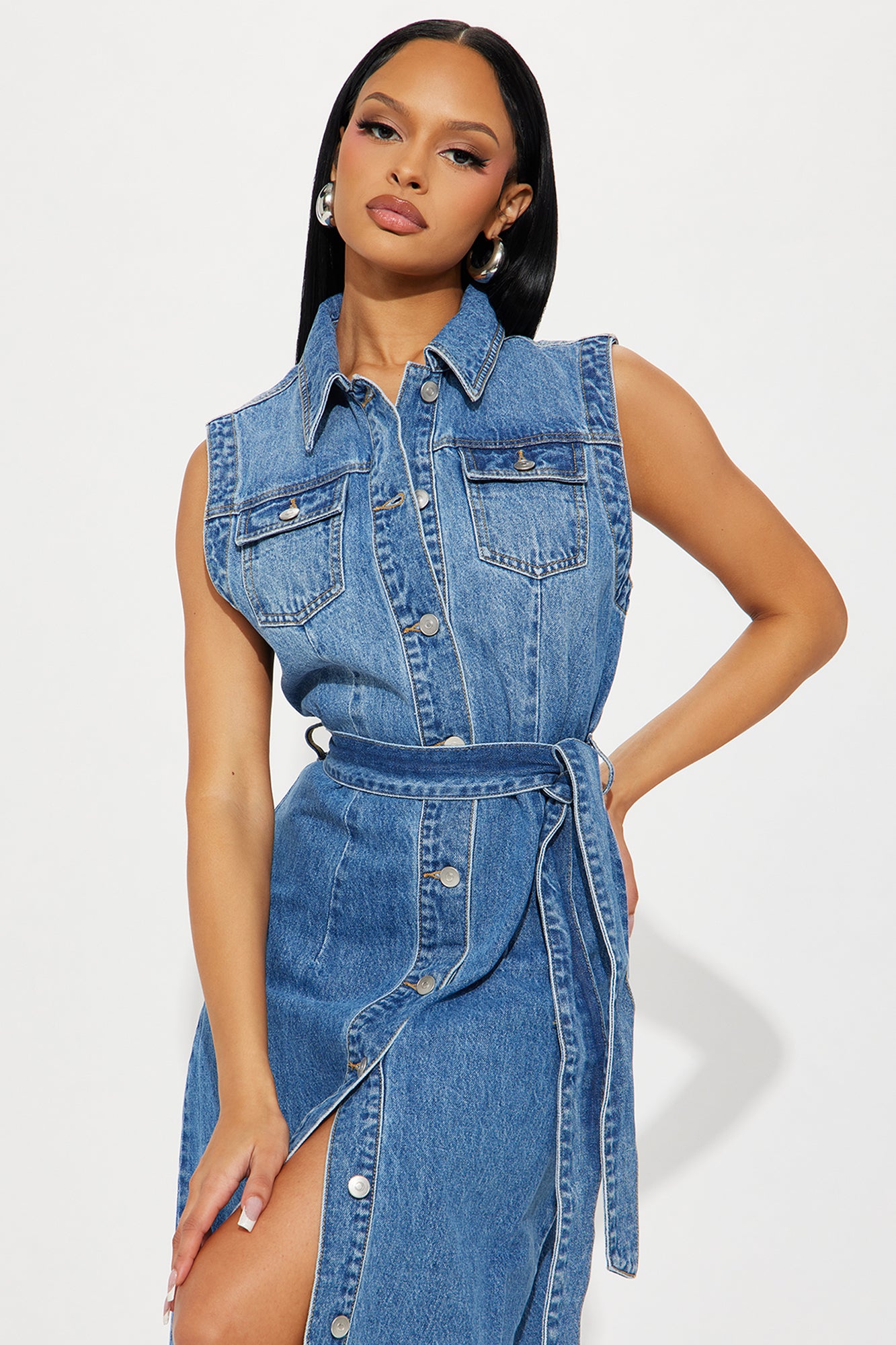 Tennessee Denim Maxi Dress - Dark Wash - Image 3