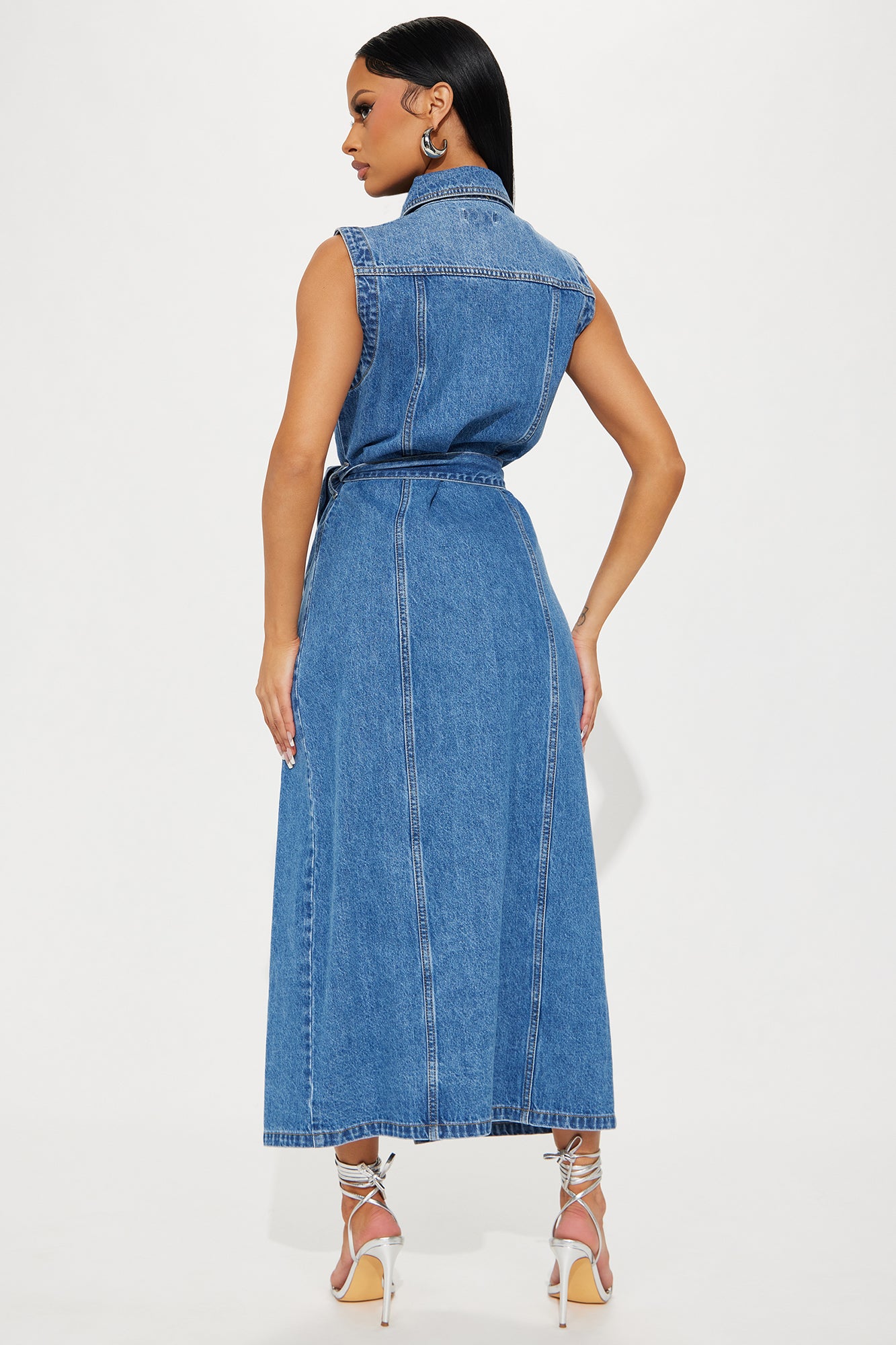 Tennessee Denim Maxi Dress - Dark Wash - Image 4
