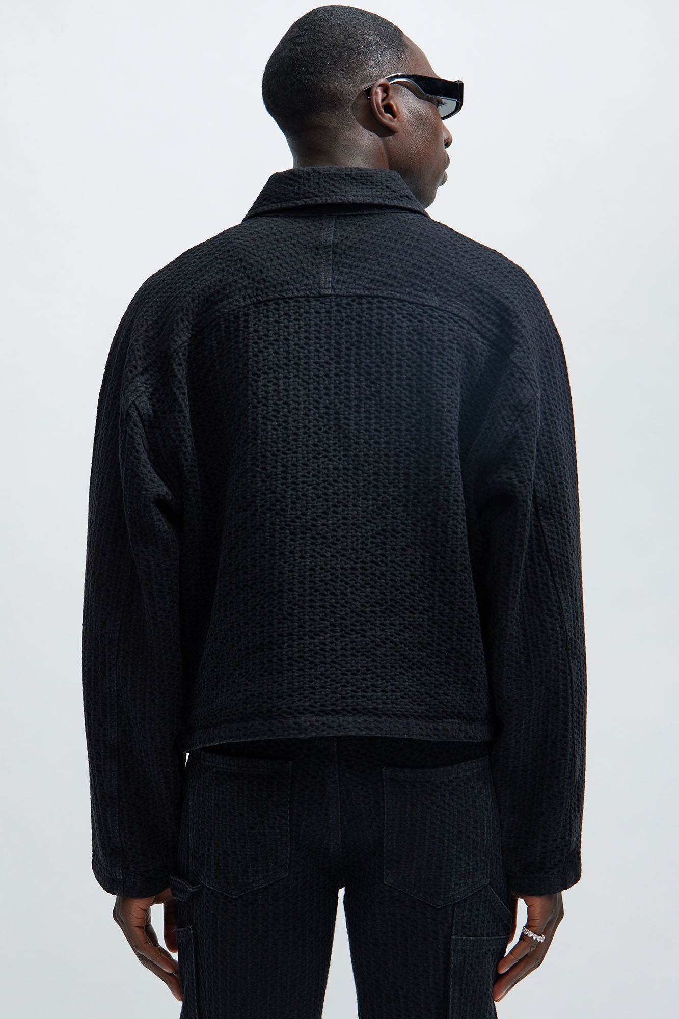 Warsaw Cropped Denim Work Trucker - Black - Image 4