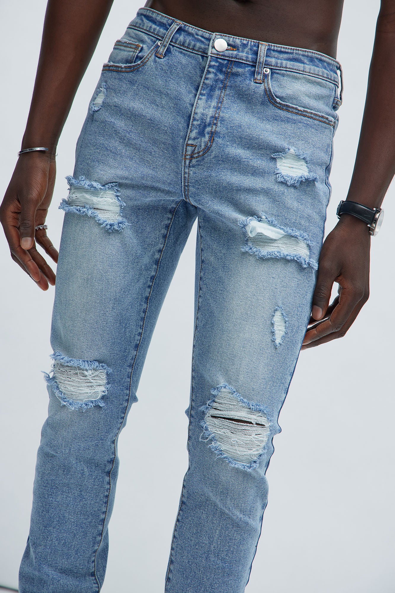 Ride Along Stacked Skinny Jeans - Medium Wash - Image 4