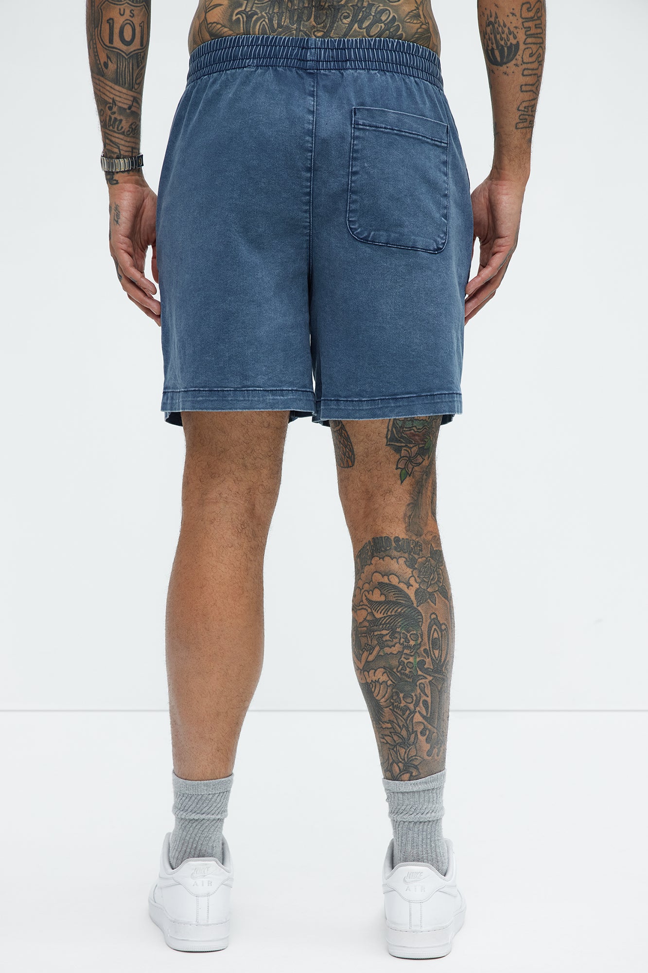 Acidwash Volley Shorts - Navy - Image 5
