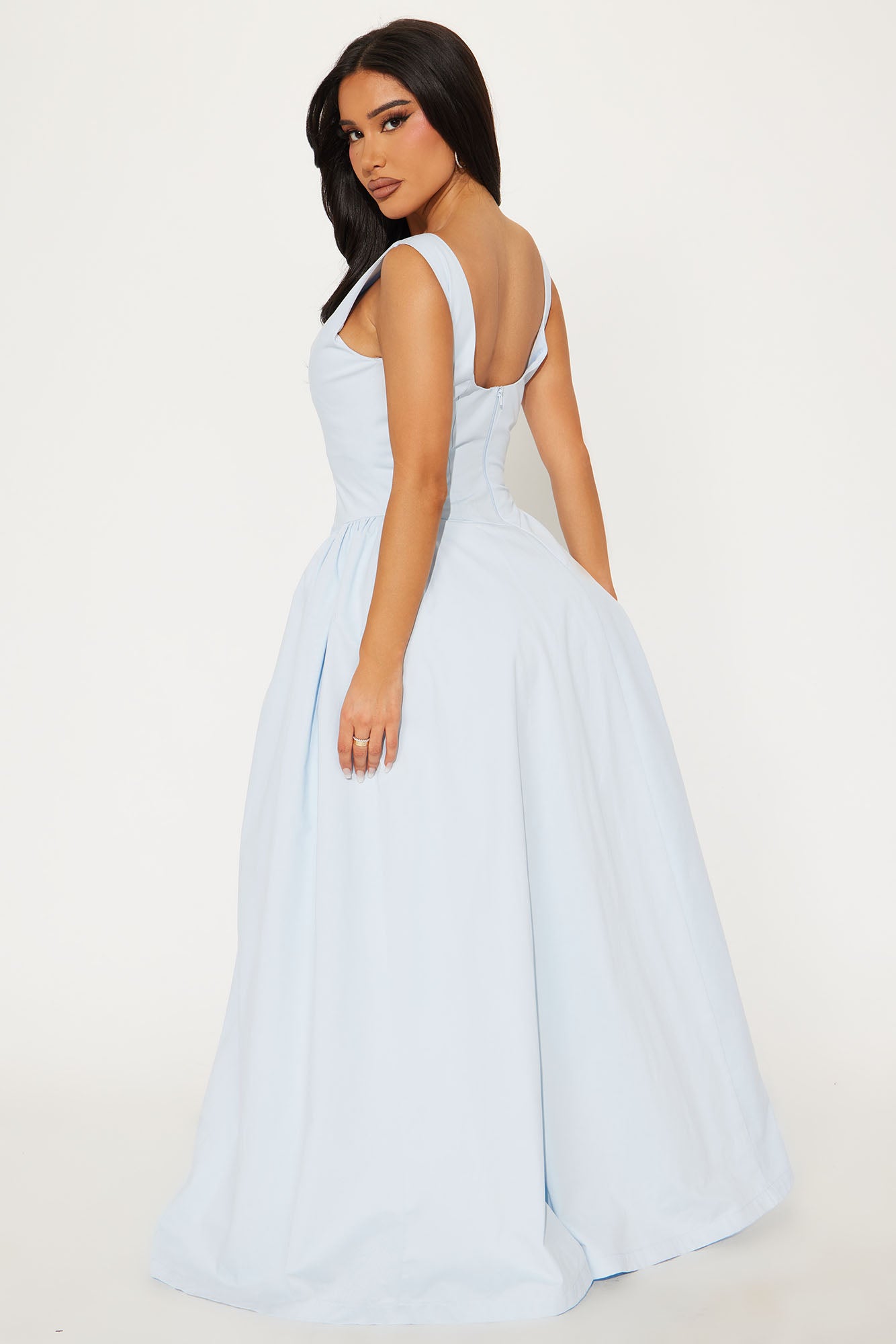 Sweetest Thing Poplin Gown - Light Blue - Image 3