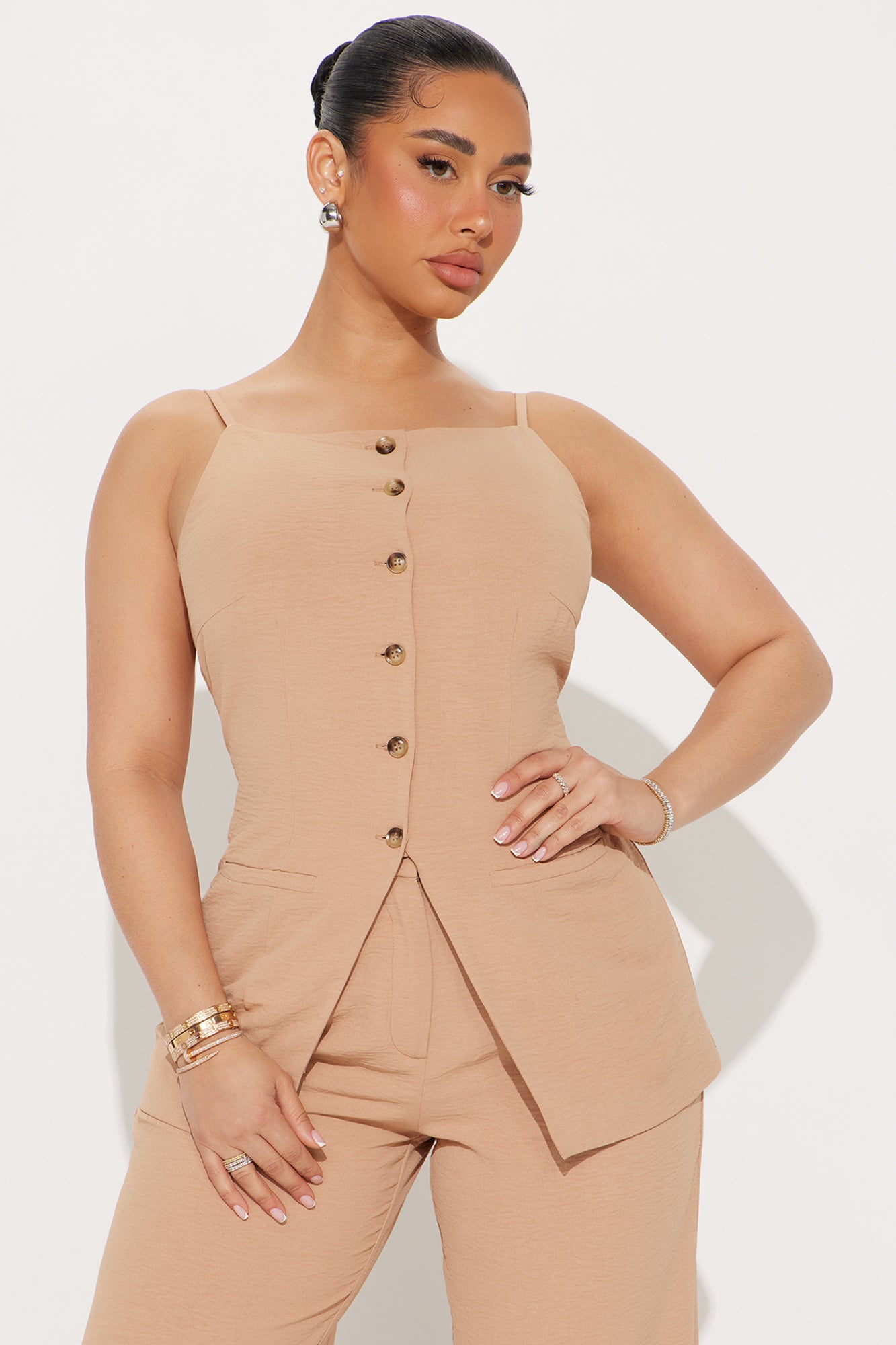 Always Classy Pant Set - Taupe - Image 3